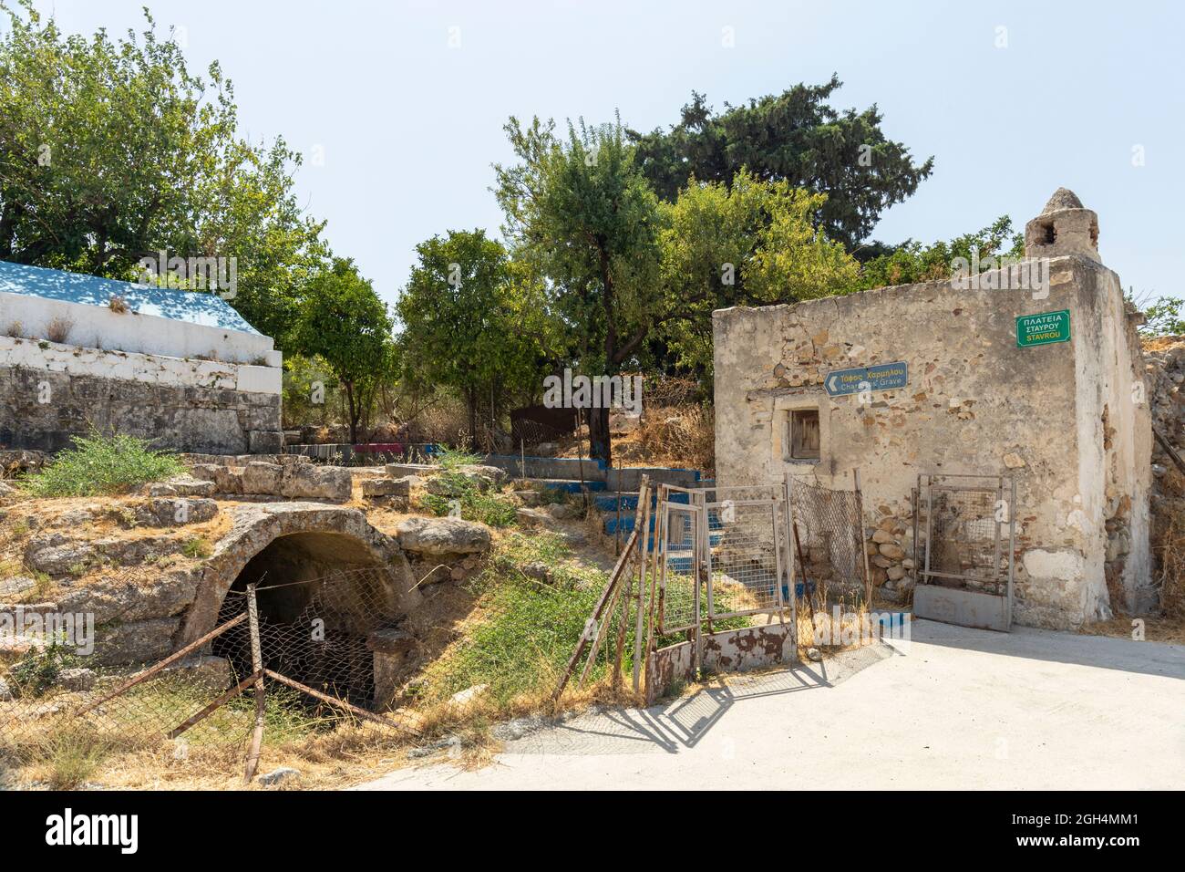 Tombe du roi Harmylos ou tombe de Charmilos à Pyli, Kos, île du Dodécanèse. Grèce Banque D'Images