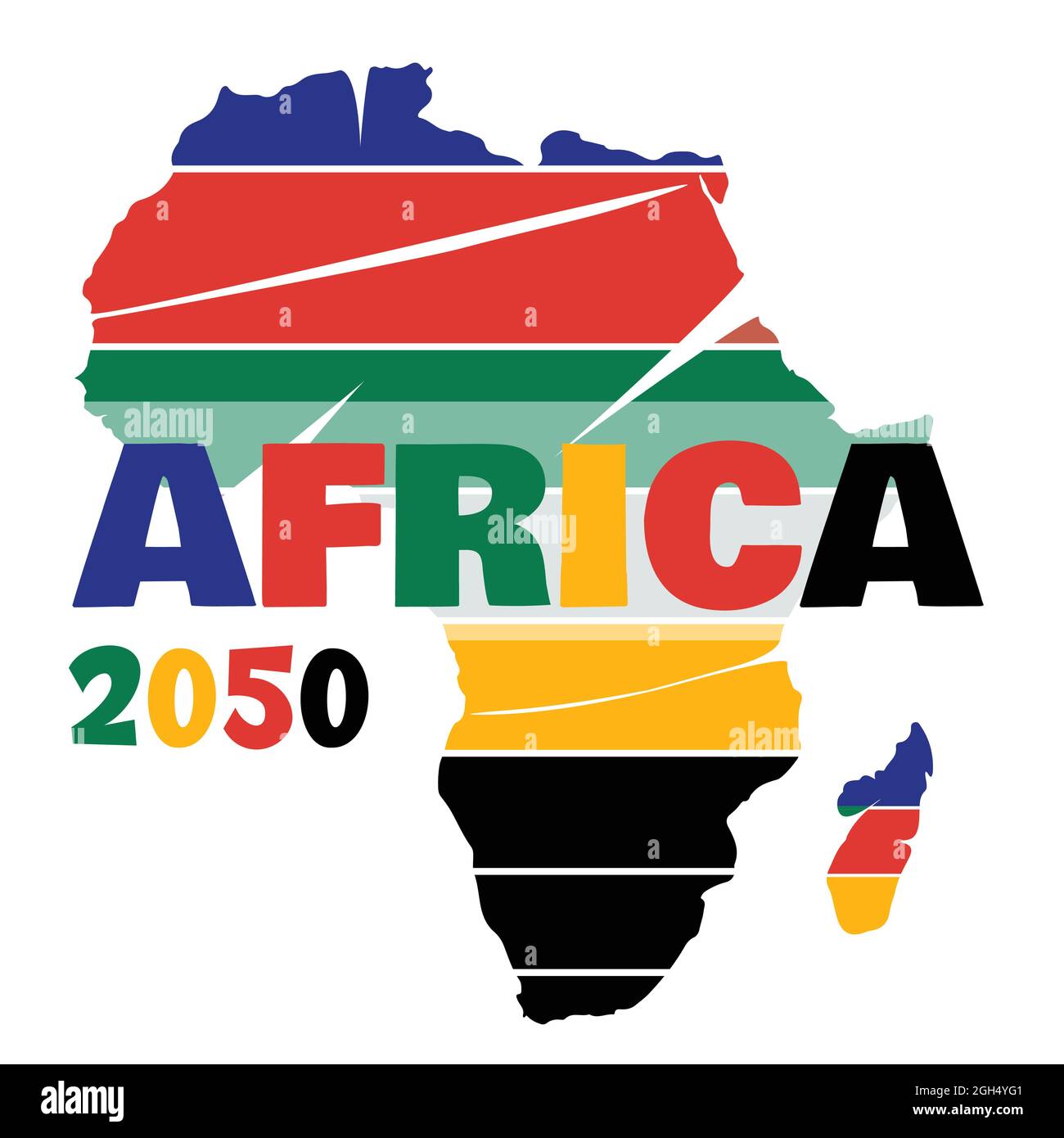 Afrique 2050, avenir de l'Afrique, carte colorée contexte, l'avenir est vecteur de modèle africain Illustration de Vecteur