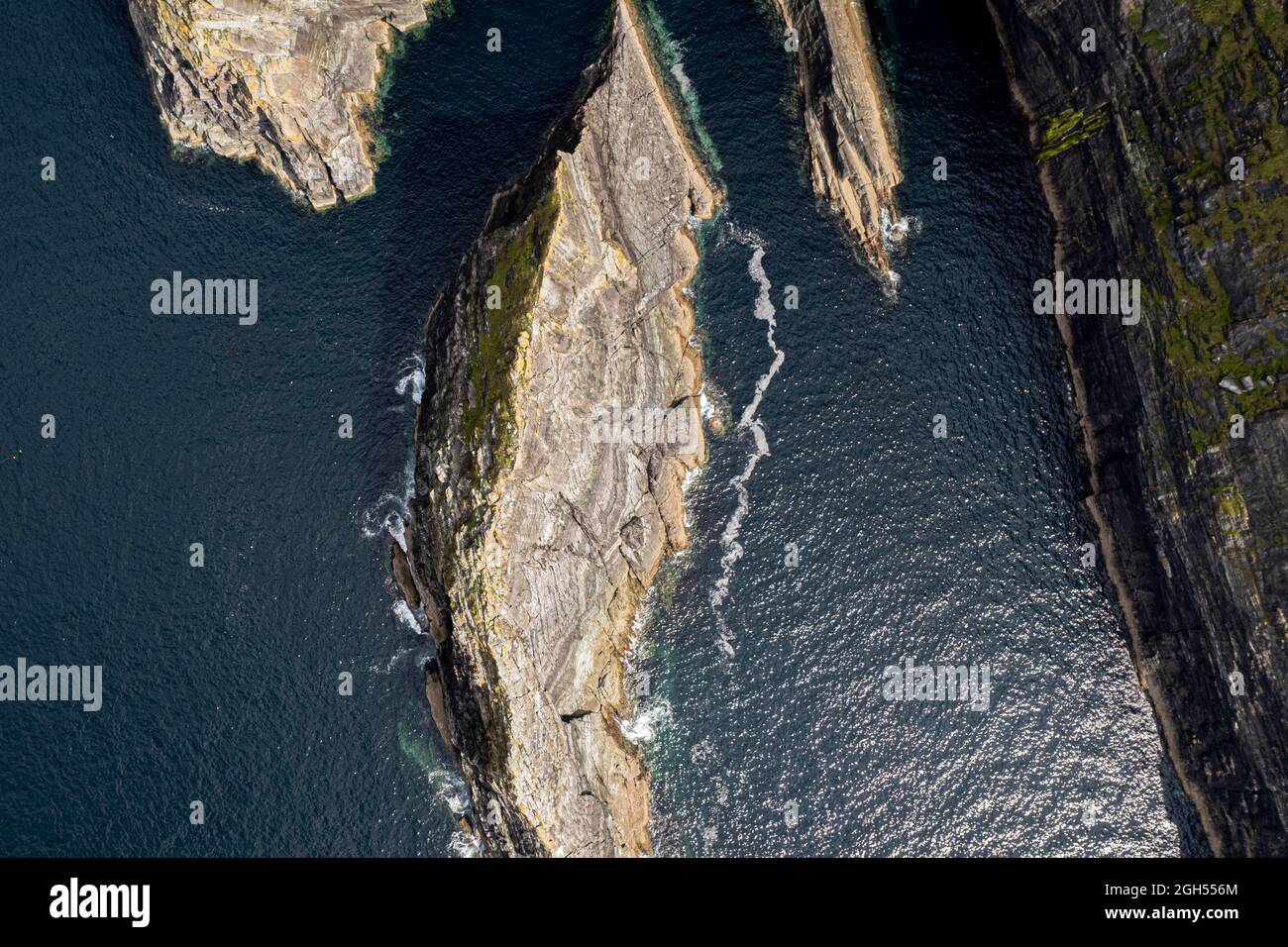 Formation de roches à Kerry Cliffs, Portmagee, comté de Kerry, Irlande Banque D'Images