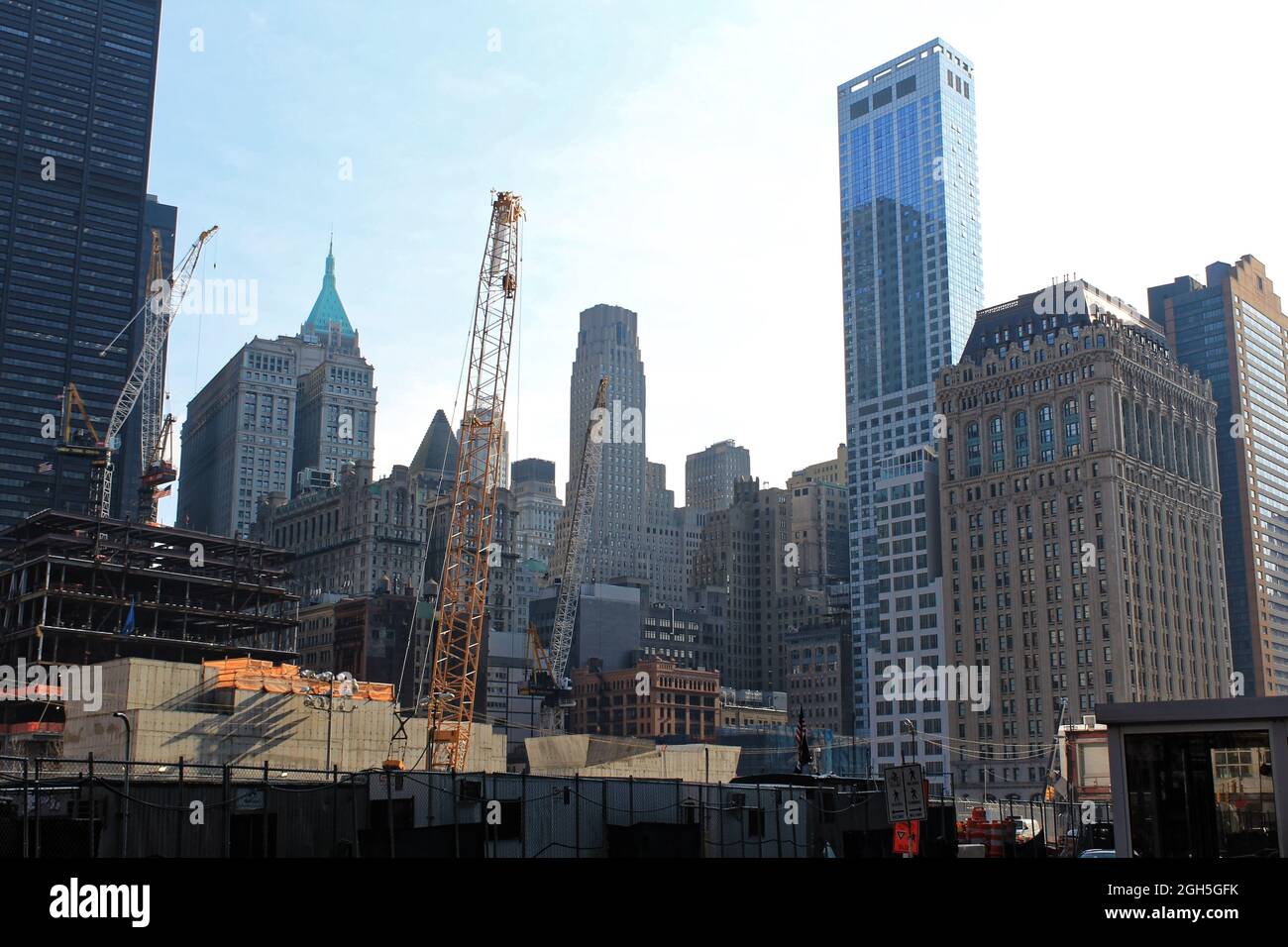 New York, États-Unis - 22 novembre 2010 : le site du World Trade Center est nettoyé et reconstruit quelques années après l'attaque terroriste de 2001 à New Banque D'Images