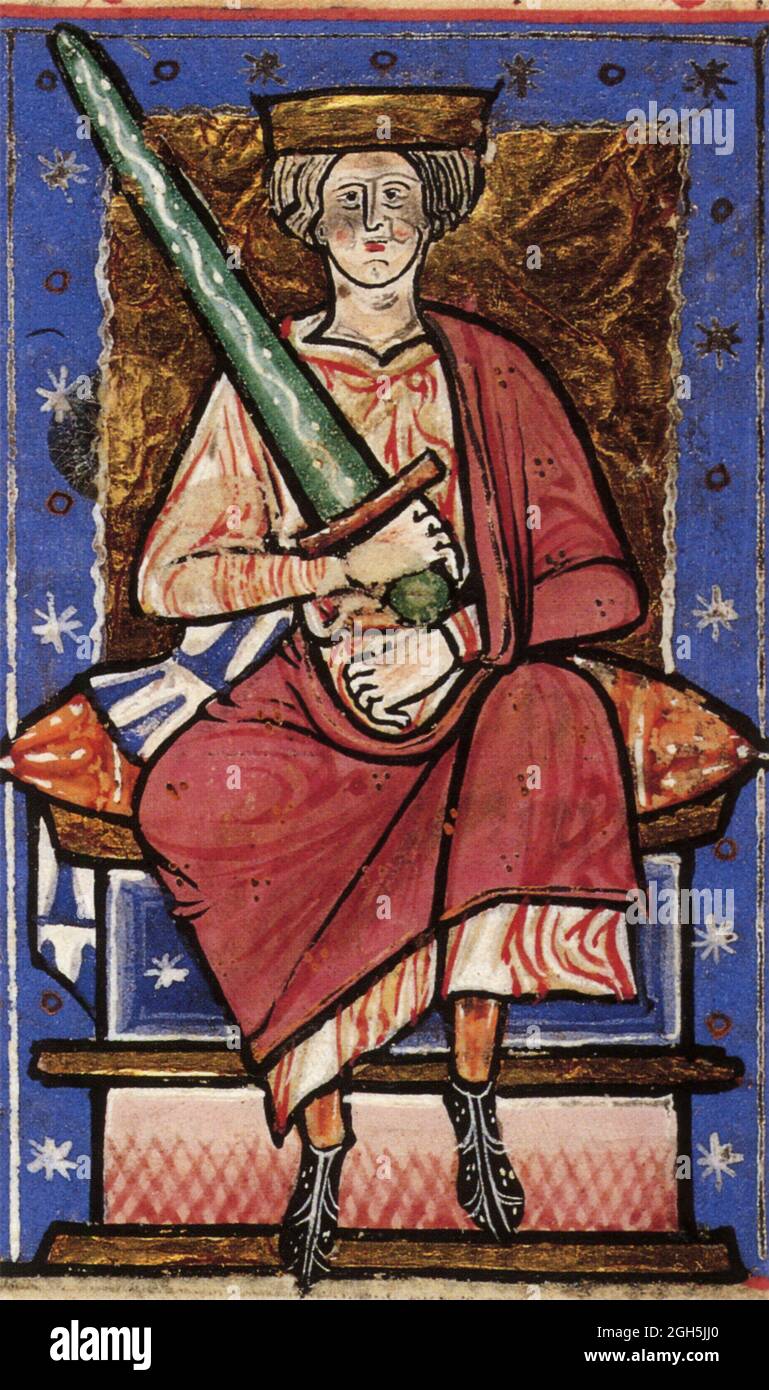 Un portrait d'Aethelred l'indiquié qui était roi d'Angleterre de 978 à 1013 Banque D'Images