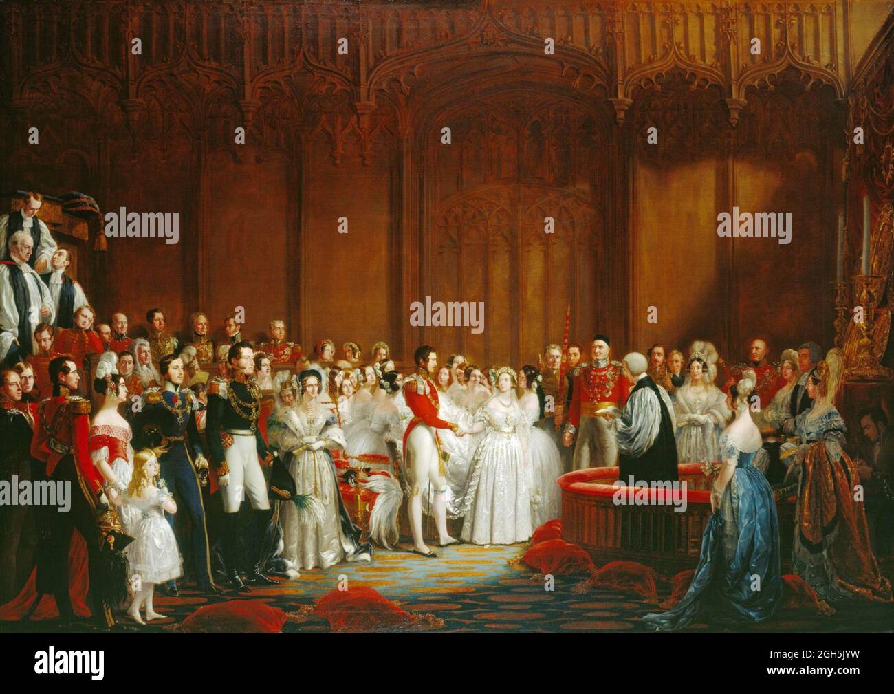 Un tableau du mariage de la reine Victoria à Albert (Prince Albert de Saxe-Coburg et Gotha) Banque D'Images