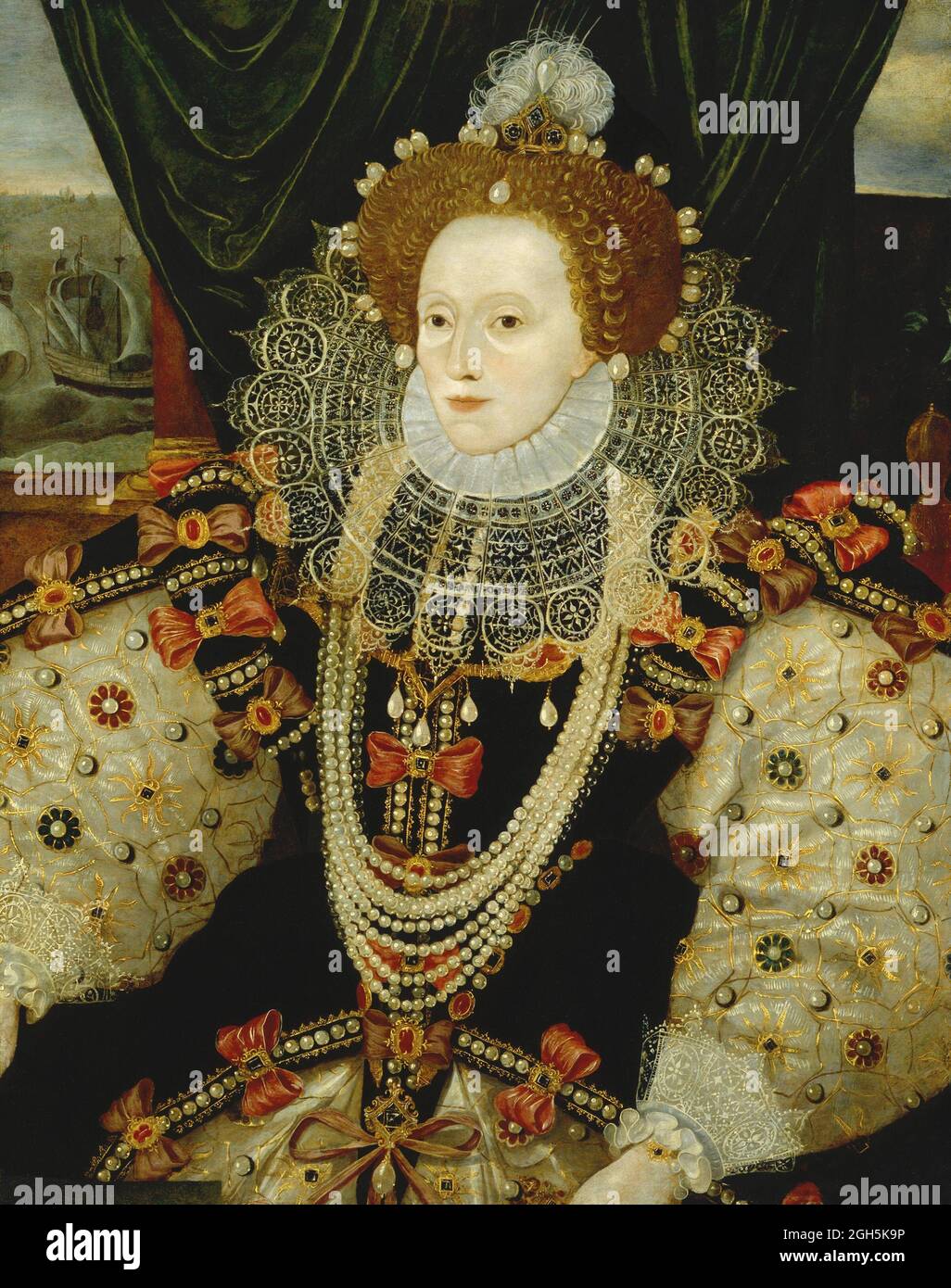 Un portrait de George Gower de la reine Elizabeth I qui fut reine d'Angleterre de 1558 à 1603 Banque D'Images