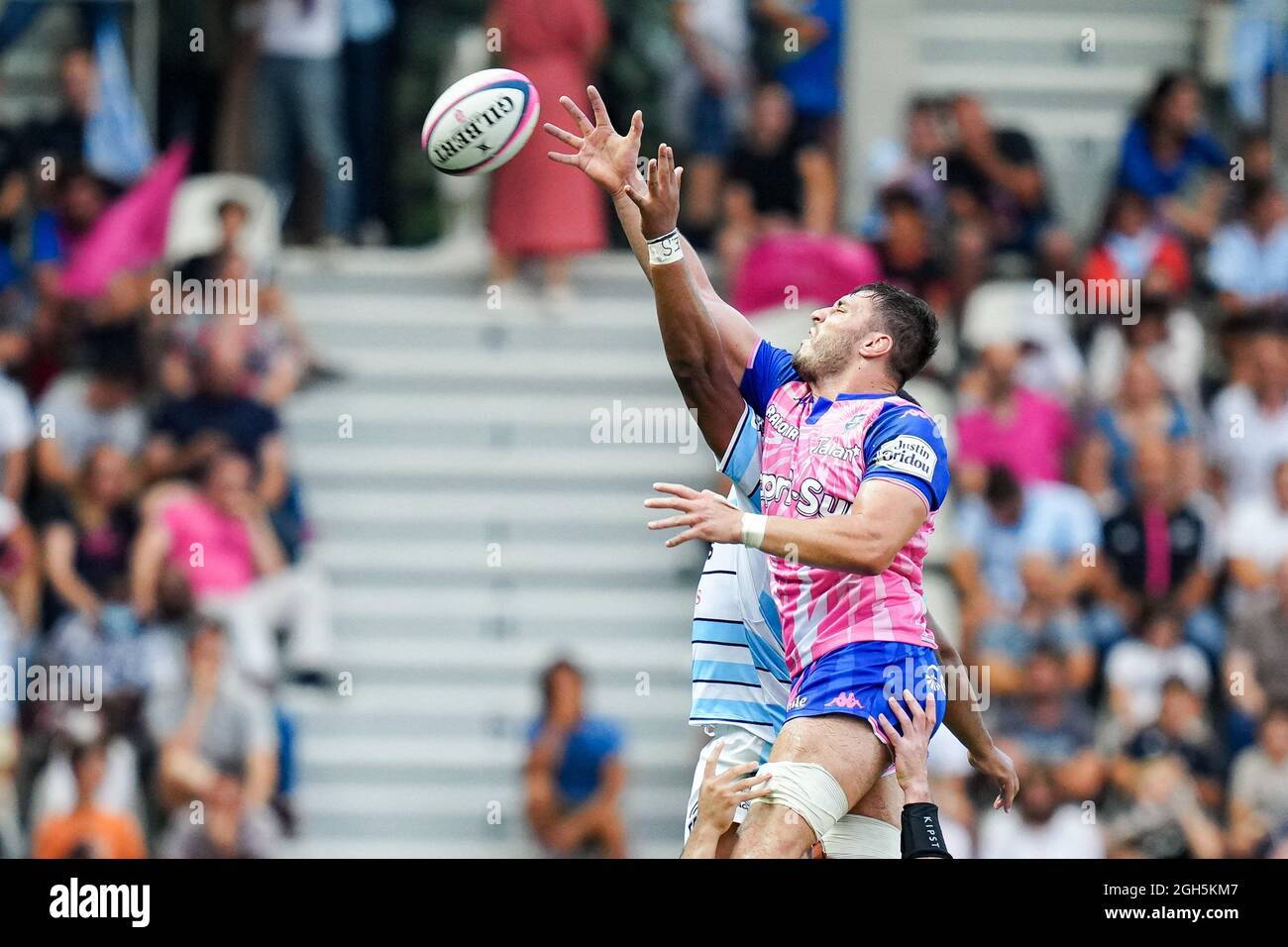 Paul Gabrilligues de Stade Francais lors du match DE rugby TOP 14 entre Stade Français Paris (SFP) et Racing 92 (R92) au Stade Jean Bouin, à Paris, France, le 4 septembre 2021. Photo de Julien Poupart/ABACAPRESS.COM Banque D'Images
