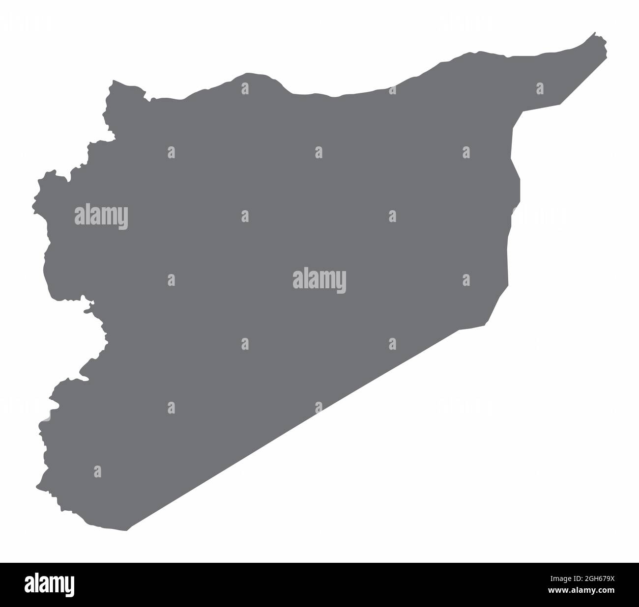 Carte de silhouette de la Syrie isolée sur fond blanc Illustration de Vecteur