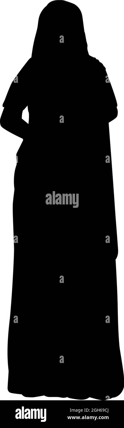 Silhouette femme indienne portant une saree. Culture indienne. Icône de symbole d'illustration Illustration de Vecteur