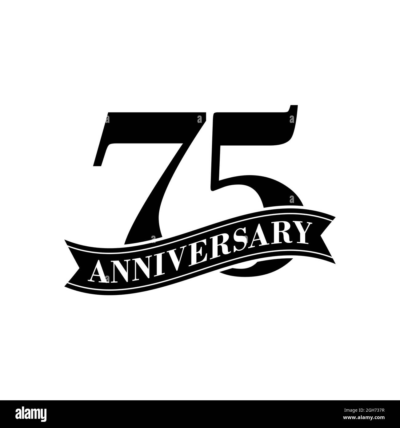 Modèle de conception d'illustrations vectorielles anniversaire de 75 ans. Illustration de Vecteur