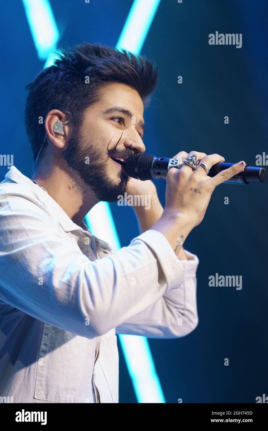 Madrid, Espagne. Le 05septembre 2021. Camilo Echeverry Correa, connu sous le nom de Camilo, se produit au centre WiZink de Madrid. Il s'agit de son premier concert à Madrid depuis sa tournée « Mes mains ». Crédit : SOPA Images Limited/Alamy Live News Banque D'Images