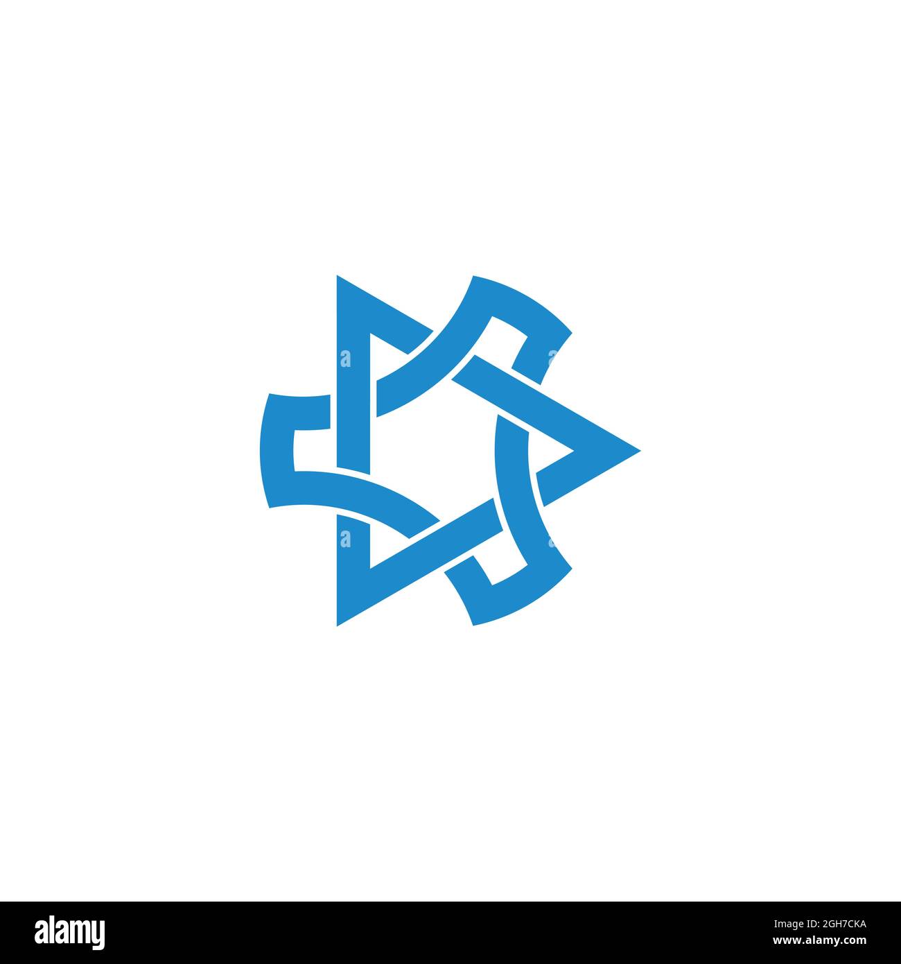 triangles 3d plats connectés simple géométrique logo vecteur Illustration de Vecteur