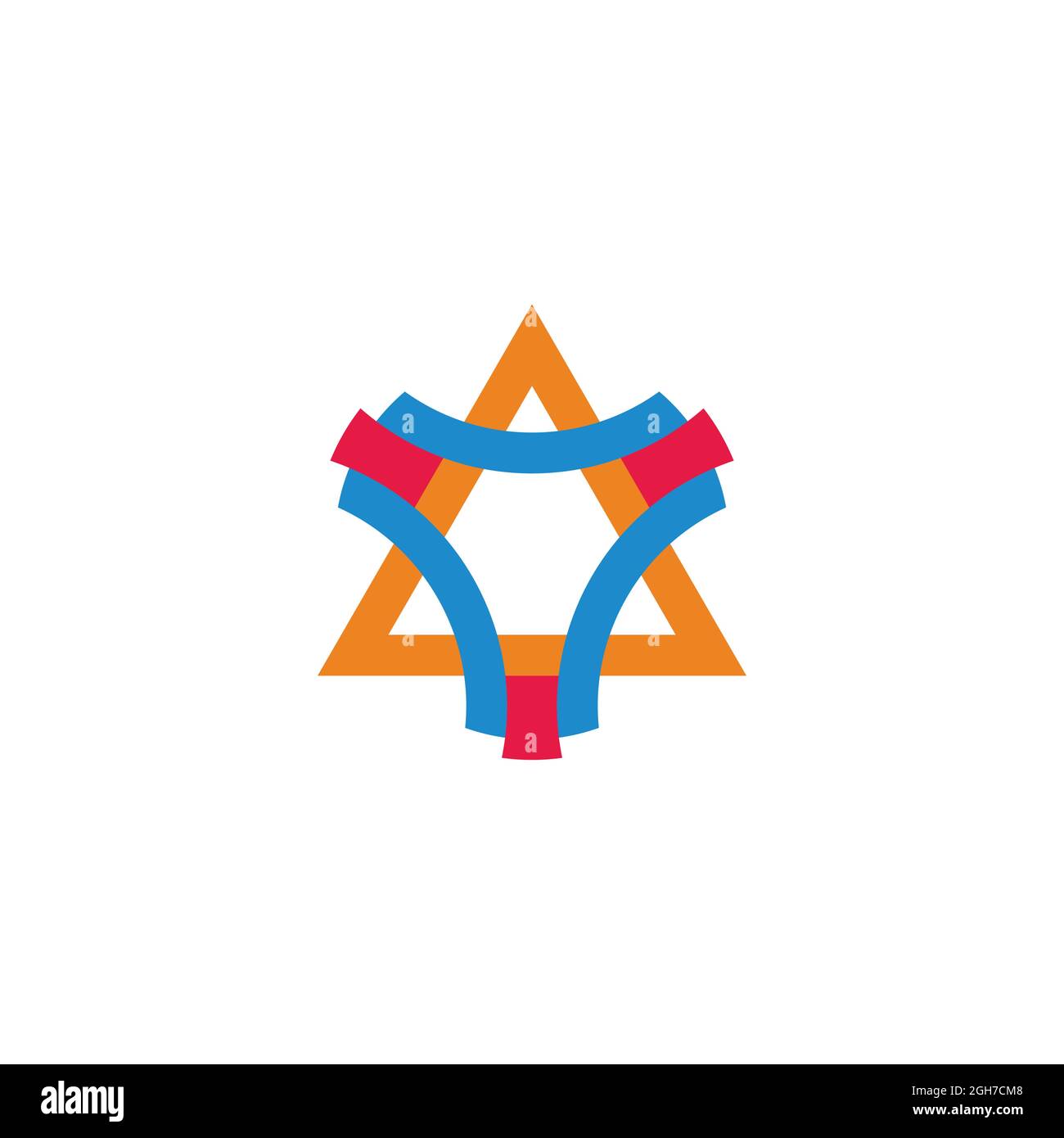 triangles ruban ruban étoiles coloré logo vecteur Illustration de Vecteur