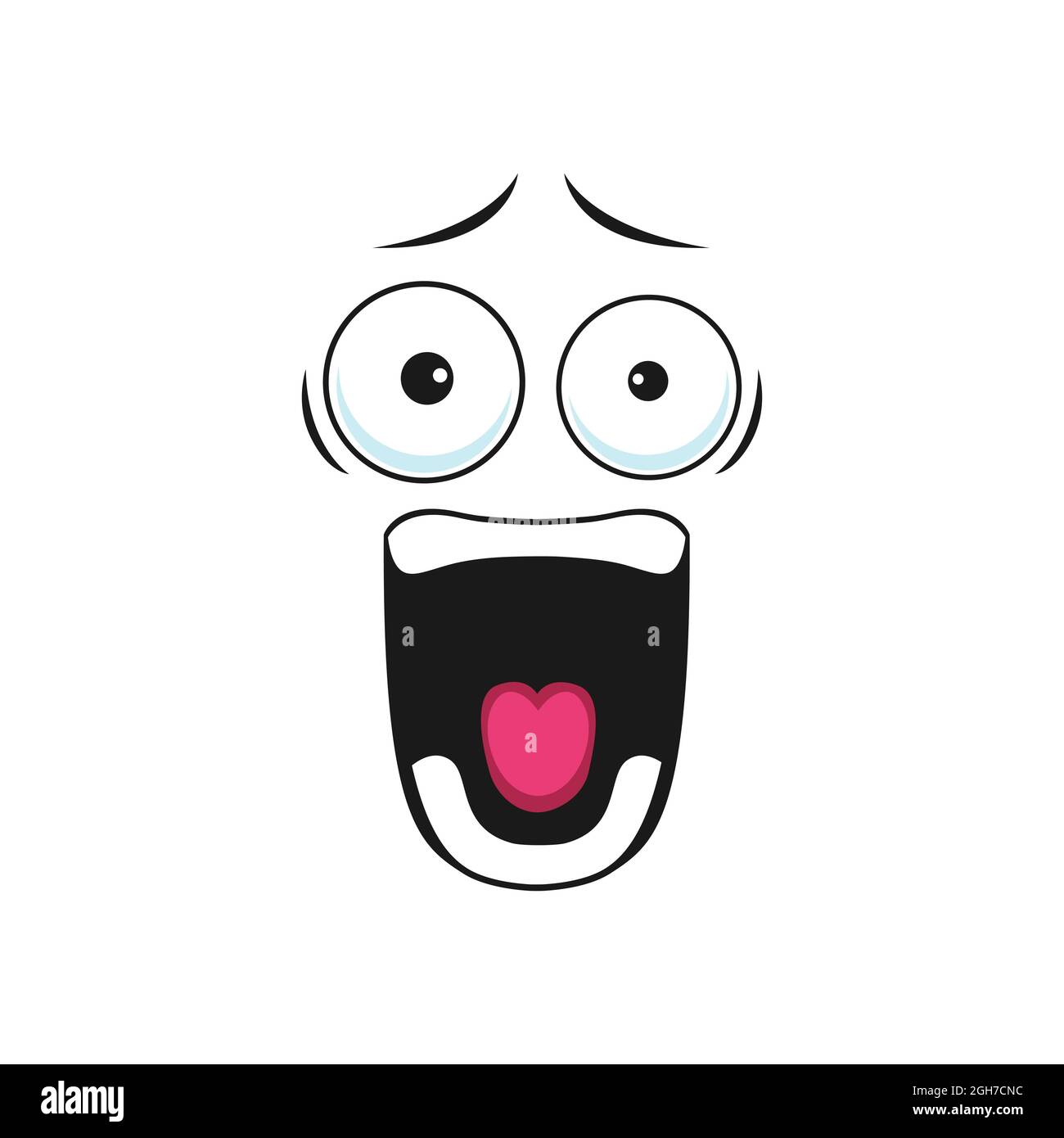 Emoticon criant bruyamment visage emoji, émoticon choqué dans mauvaise