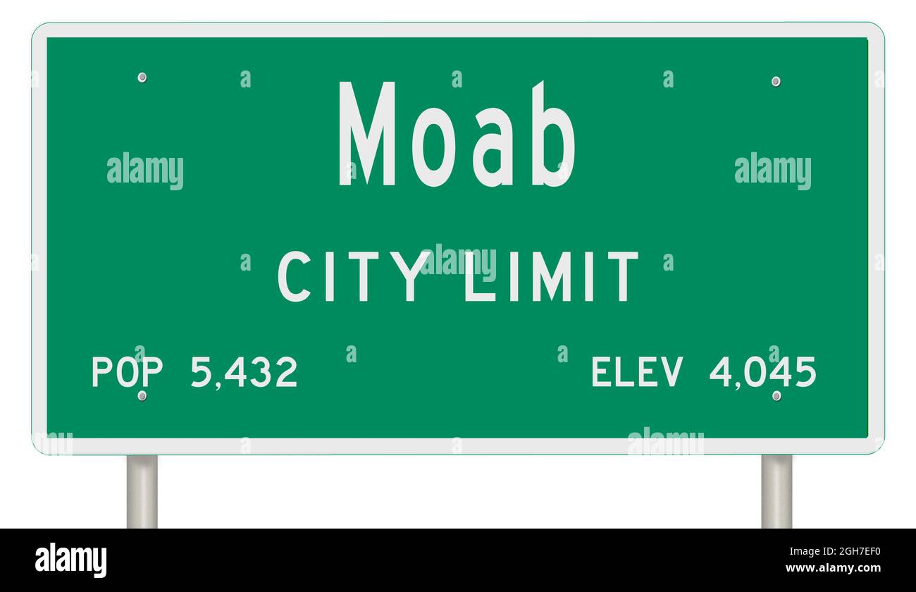Affichage d'un panneau vert sur l'autoroute de l'Utah avec des informations sur la ville Banque D'Images