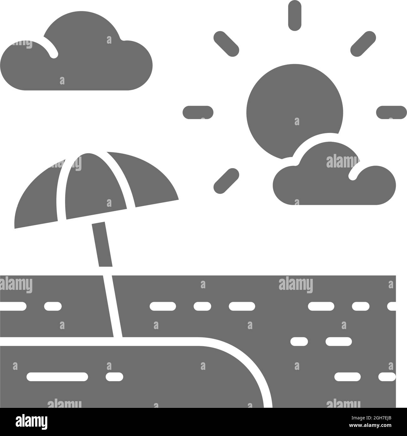 Parasol en sable gris icône. Illustration de Vecteur