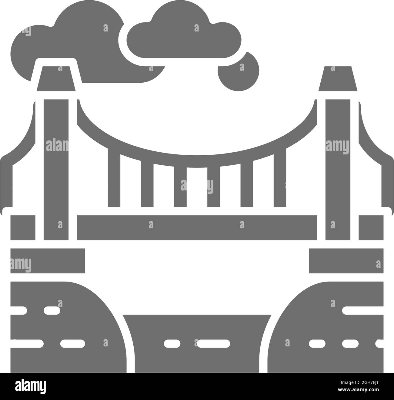 Icône grise de pont de ville. Isolé sur fond blanc Illustration de Vecteur