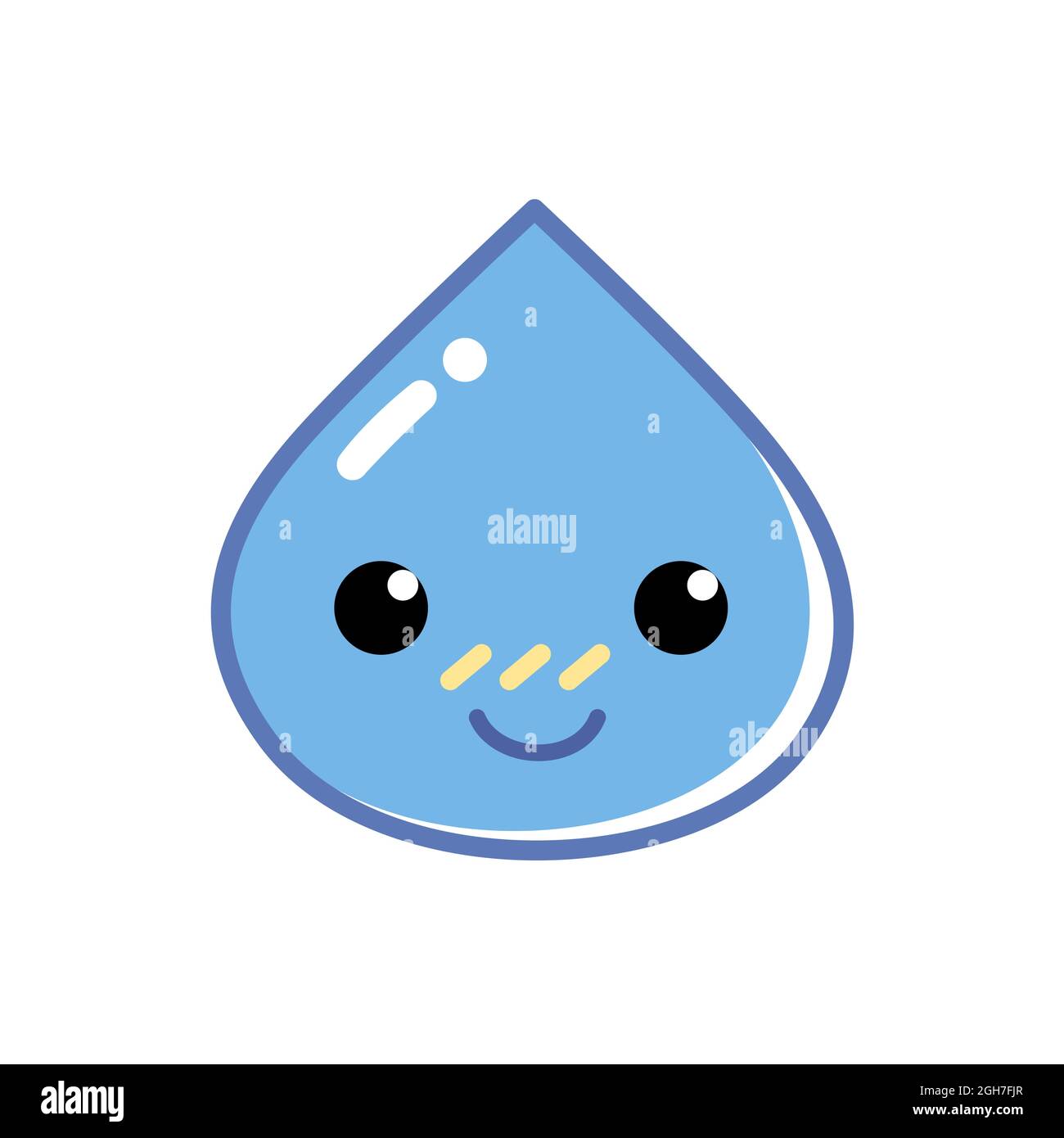 Un personnage bleu en forme de goutte d'eau souriant. Caractère d'isolation de vecteur. Illustration de Vecteur