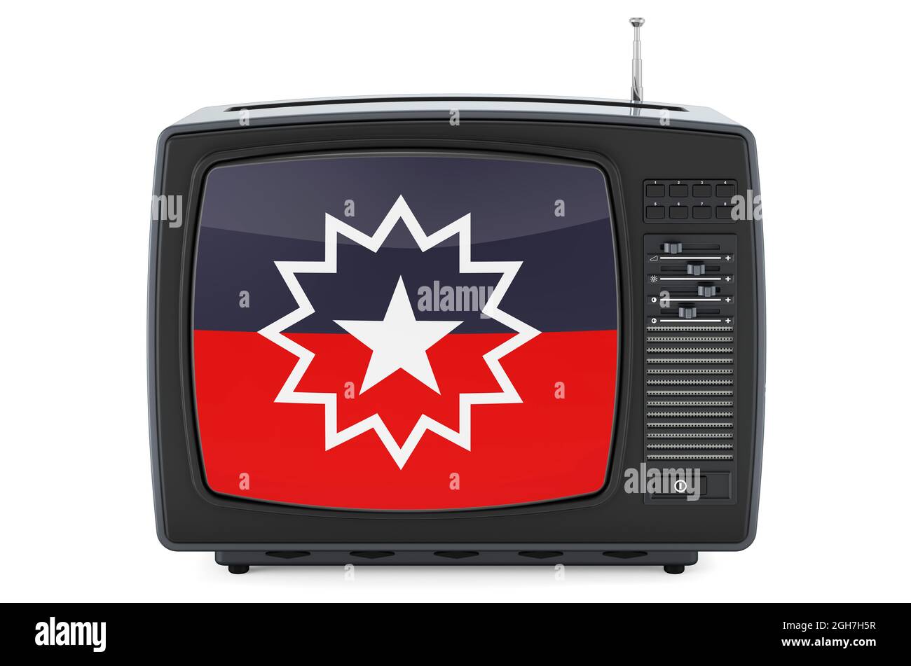 Téléviseur avec drapeau d'émancipation Junetdix-septième. Rendu 3D isolé sur fond blanc Banque D'Images