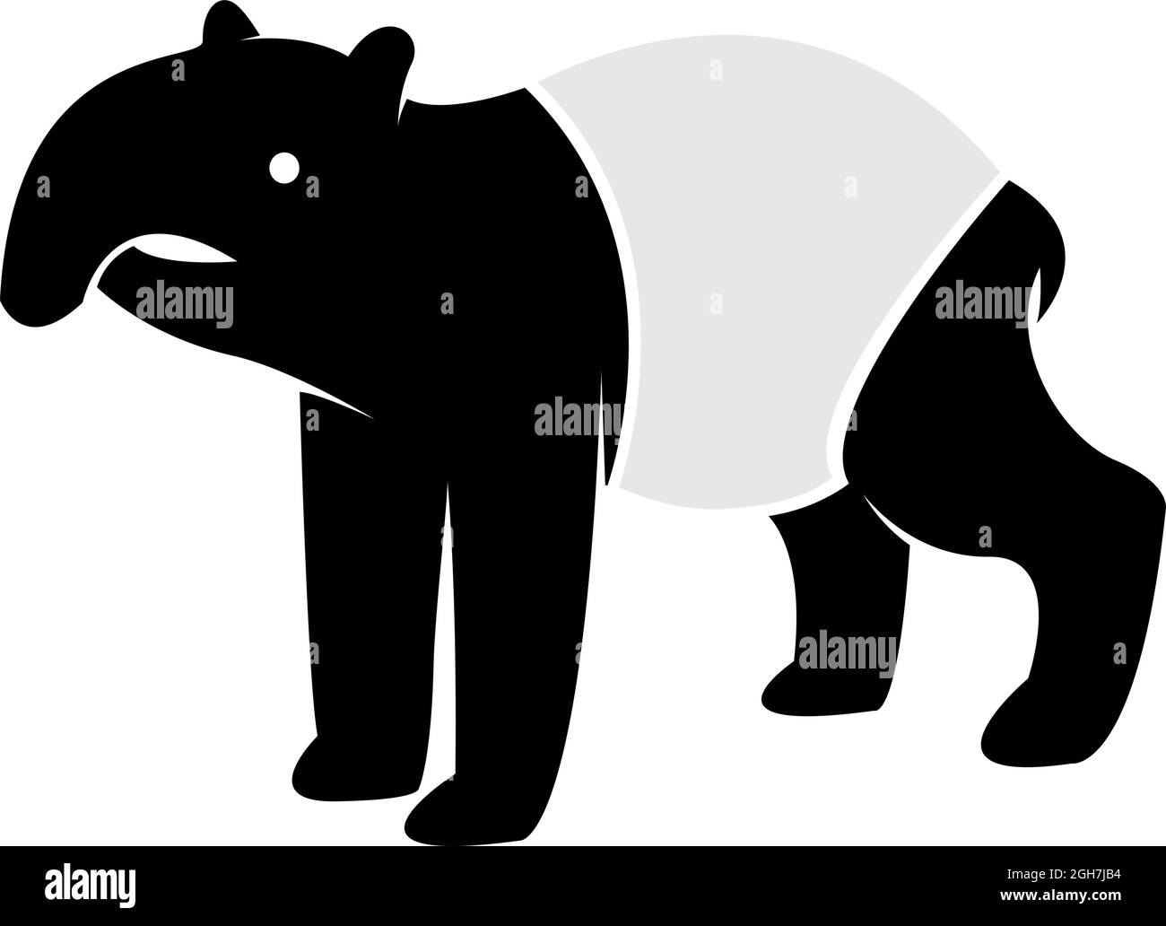Image vectorielle d'un tapir sur fond blanc. Illustration vectorielle superposée facile à modifier. Animaux sauvages. Illustration de Vecteur