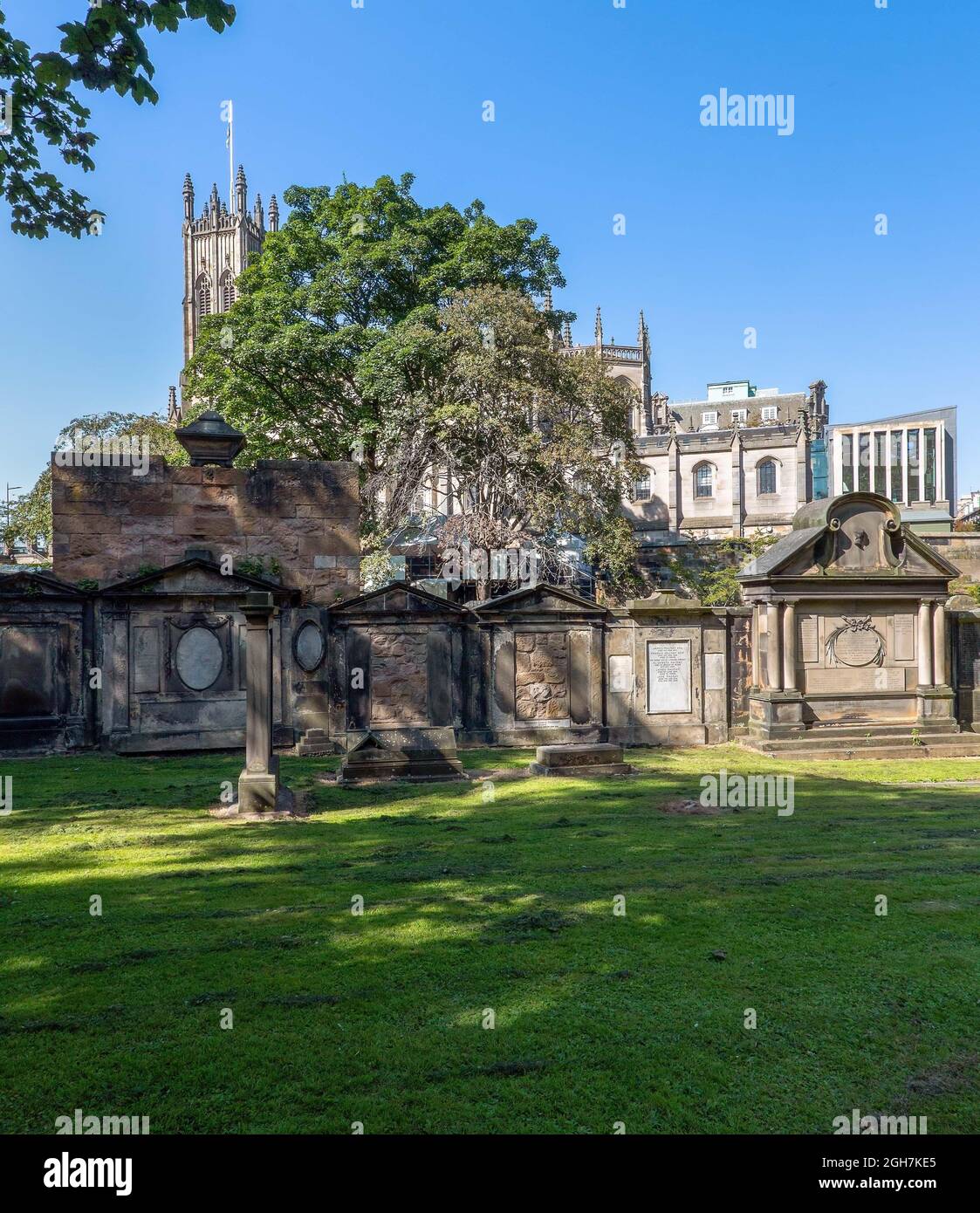 Eglise St John's du cimetière St Cuthbert dans le centre d'Edimbourg, Ecosse, Royaume-Uni Banque D'Images