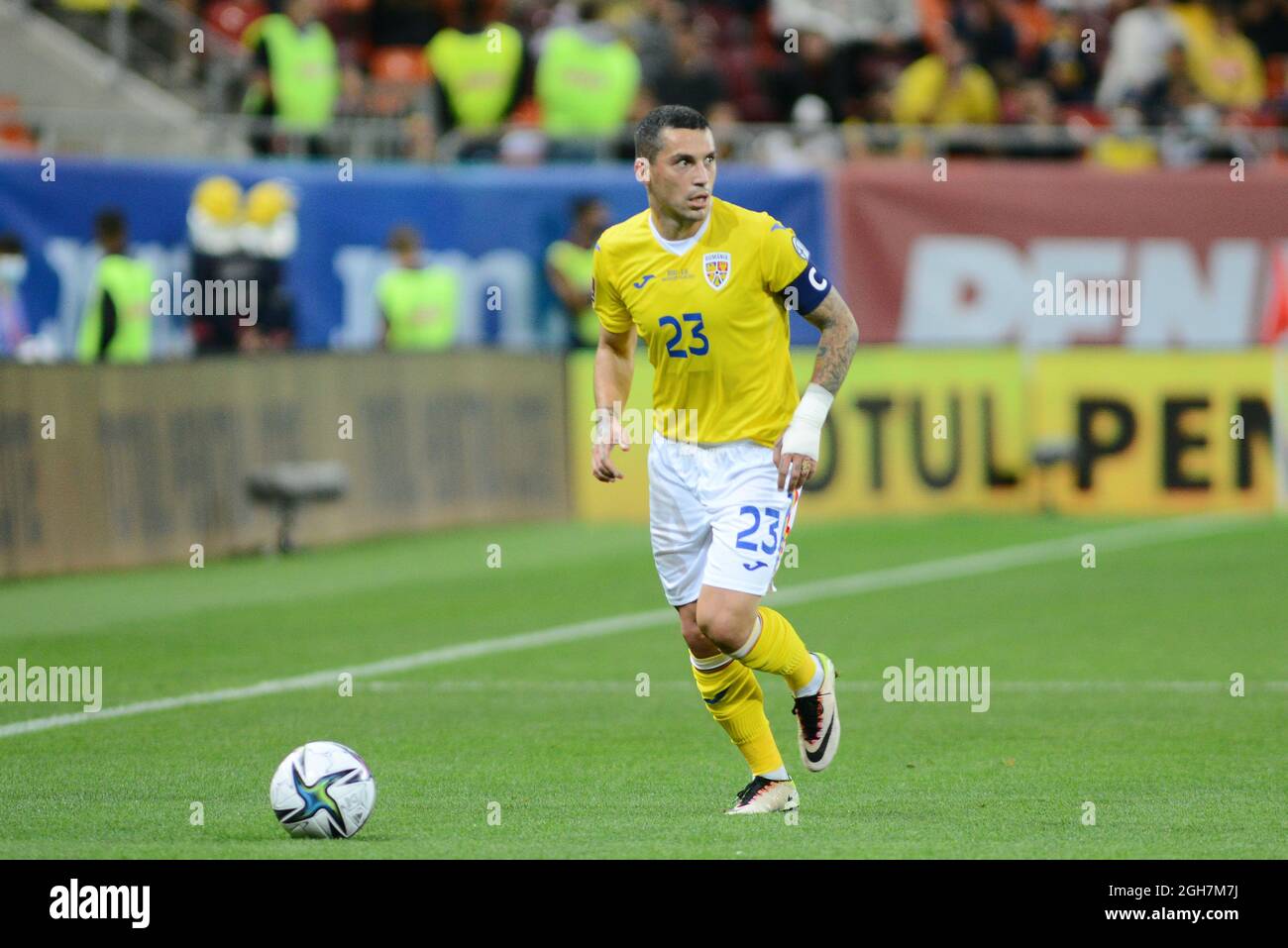 Nicolae Stanciu pendant la Roumanie Liechtenstein , jeu de qualification WC 05.09.2021 , Bucarest Banque D'Images