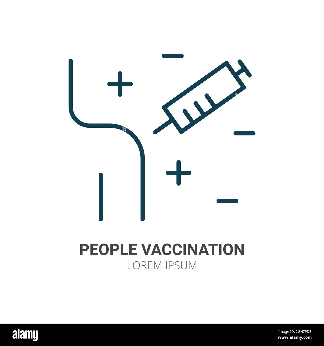 Icône du logo de vaccination et d'immunisation. Symbole isolé Illustration de Vecteur