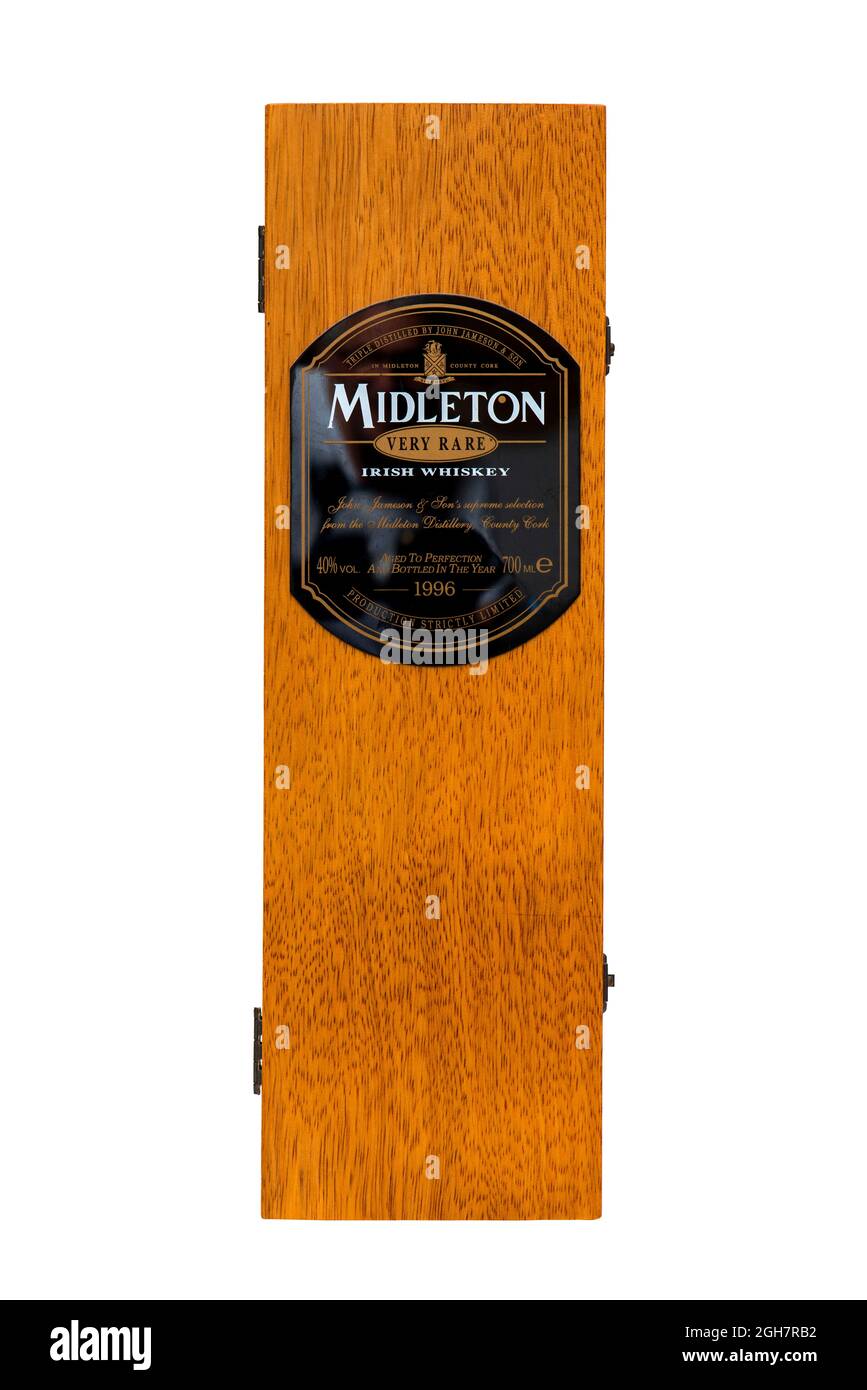 Boîte de whisky irlandais single malt Midleton Banque D'Images