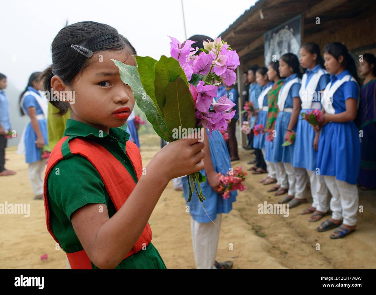 Les élèves d'une école à Bandarban - Bangladesh. Banque D'Images