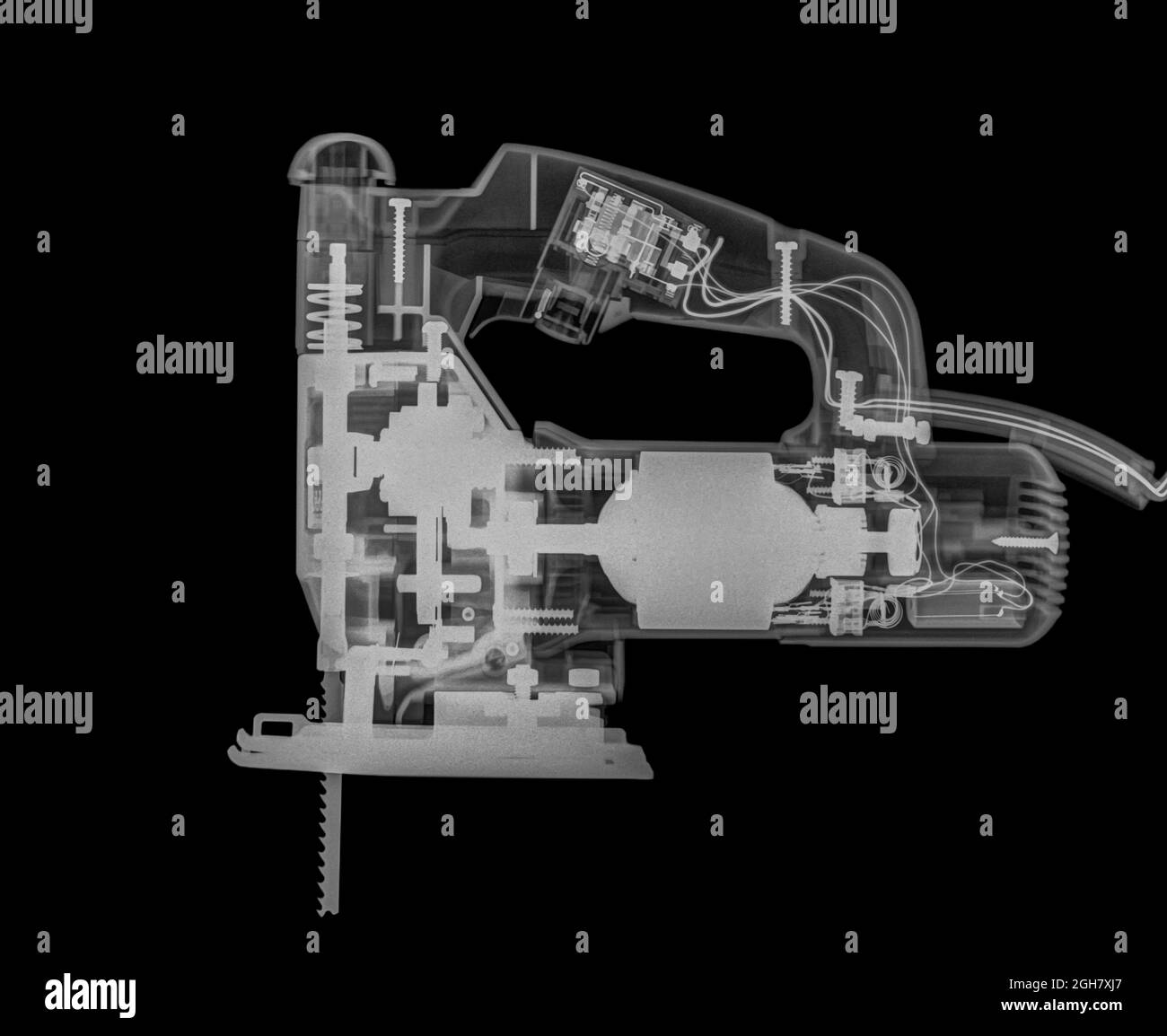 Une scie sauteuse sous rayons X. Banque D'Images