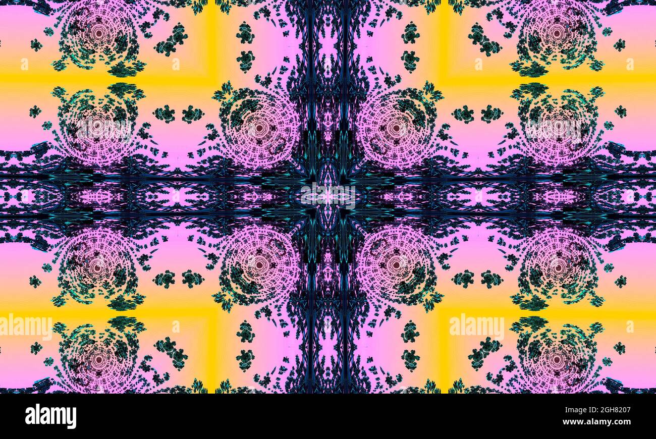 Motif mosaïque rose sans couture avec points. Décoration ethnique traditionnelle. Pour le papier peint, les fonds de motifs, la conception textile. Banque D'Images
