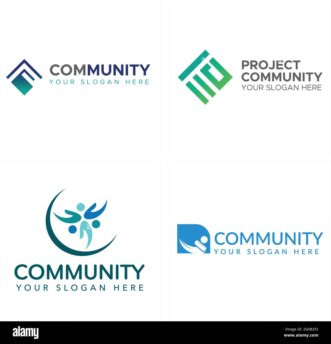 Conception du logo du partenariat communautaire sans but lucratif Illustration de Vecteur