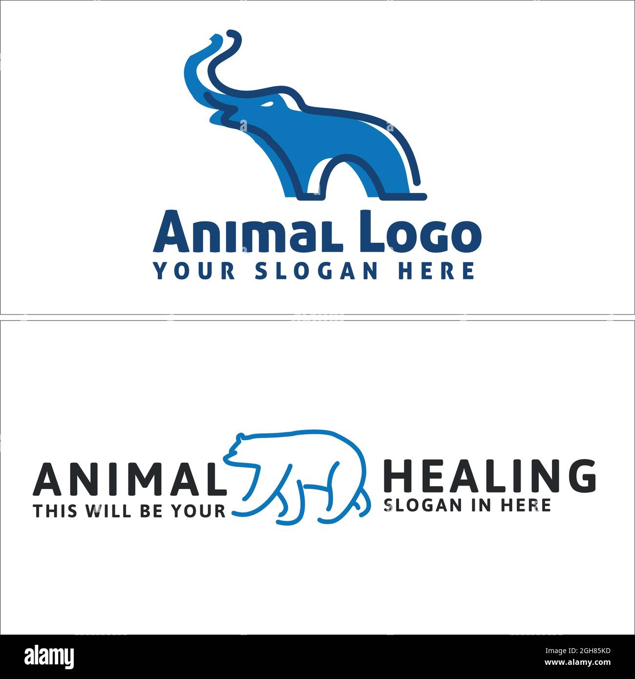 Motif animal éléphant zoo vétérinaire logo Illustration de Vecteur