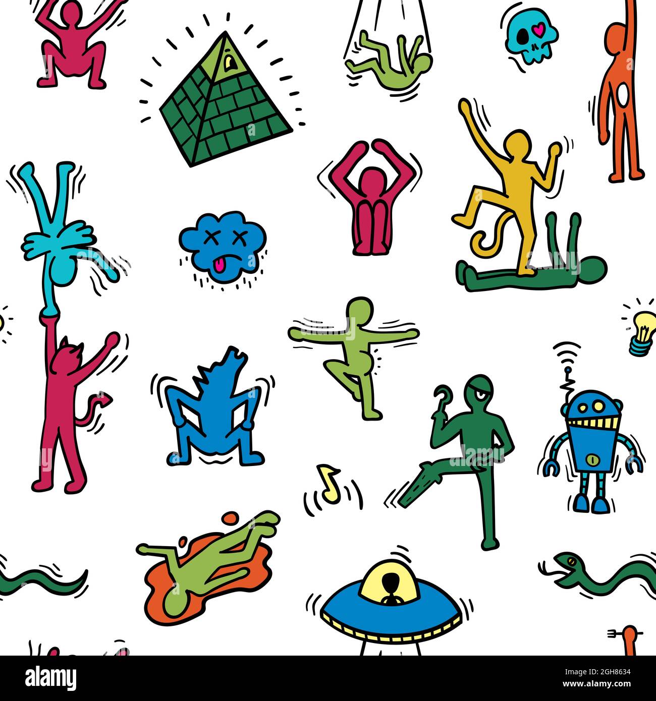 Motif crachoir fou Illustration de Vecteur