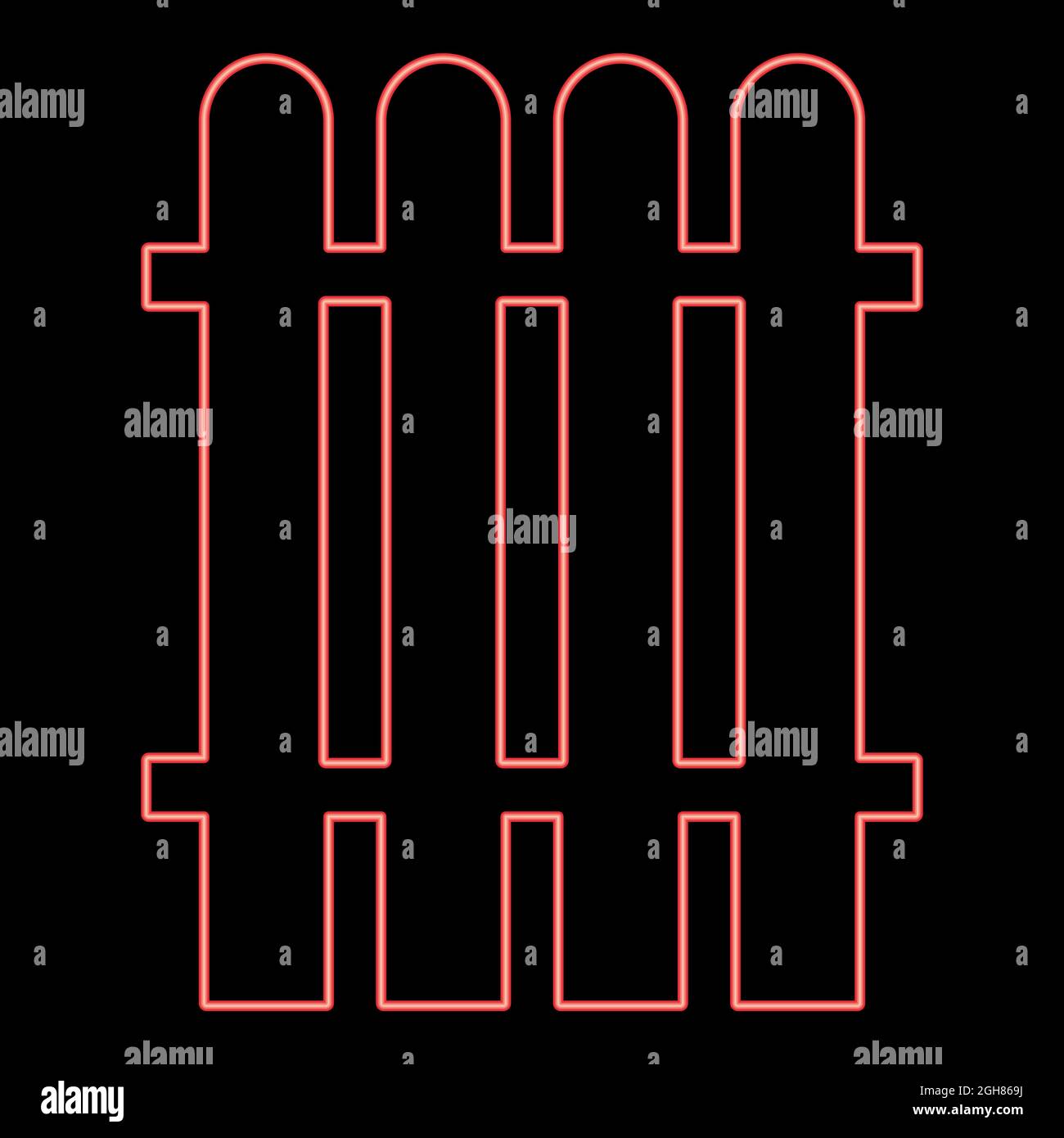 Cadre néon rouge couleur vecteur illustration plate lumière image Illustration de Vecteur