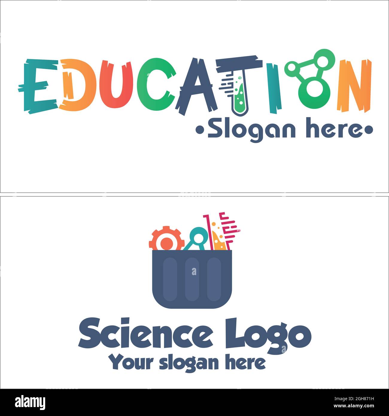 Design coloré du logo des laboratoires des sciences de l'éducation Illustration de Vecteur