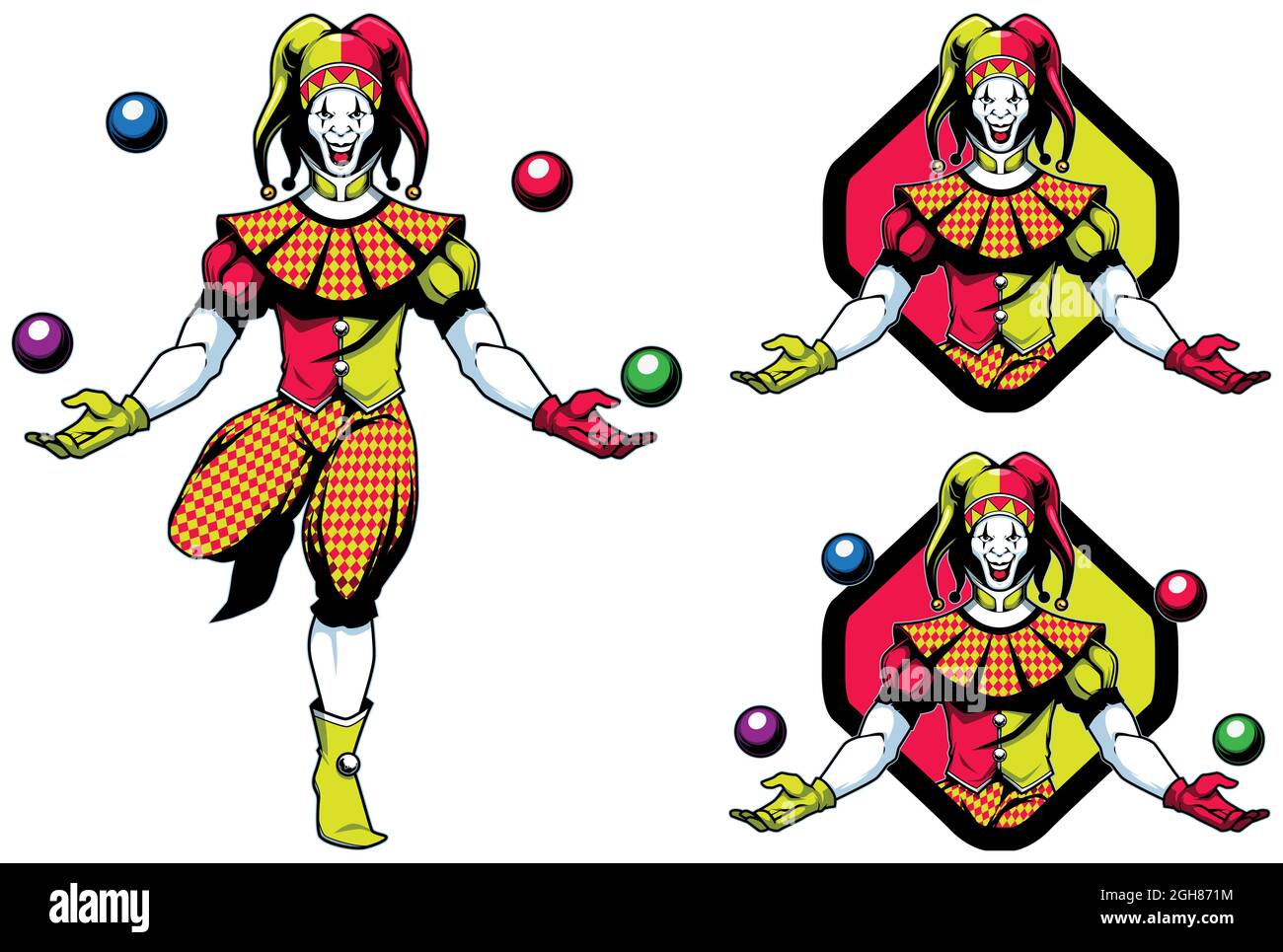 Mascotte Joker Jester Illustration de Vecteur