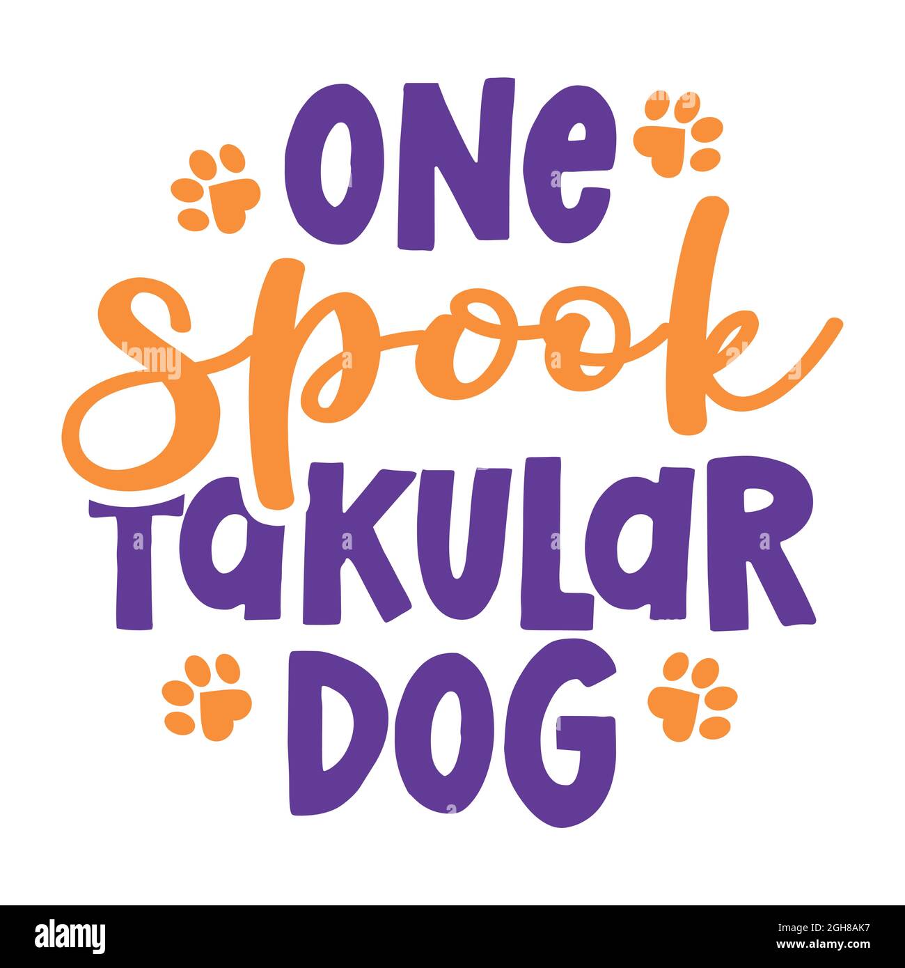 One Spooktacular Dog Spectacular Mots Avec Empreinte De Chien Drole De Vecteur De Dire Avec La Patte De Chiot Le Coeur Et L Os Bon Pour Les Affiches Les Textiles G