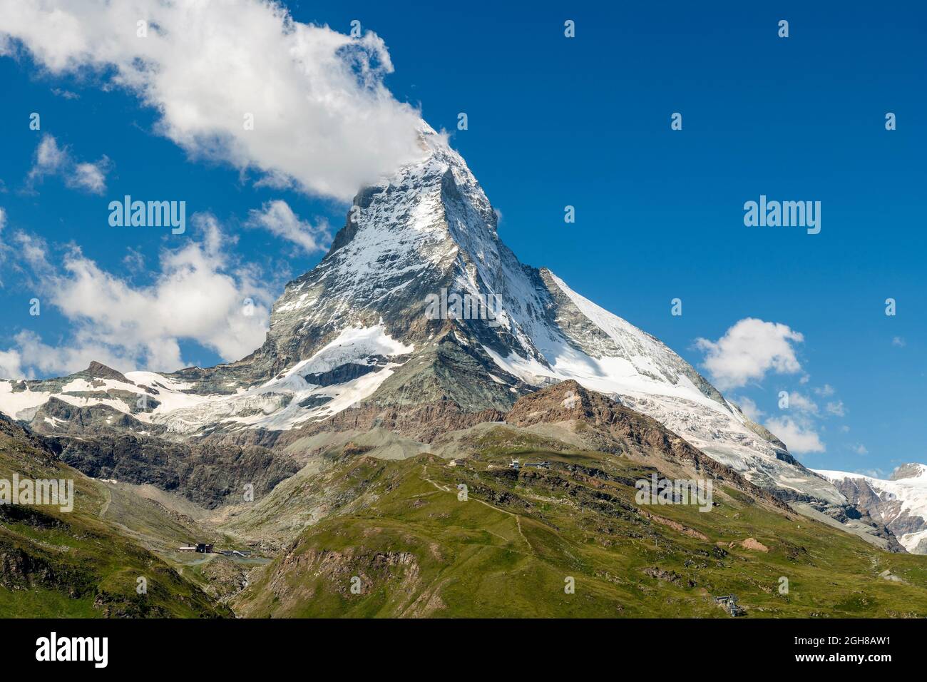 Vue d'été de Matterhorn, Zermatt, Valais, Suisse Banque D'Images