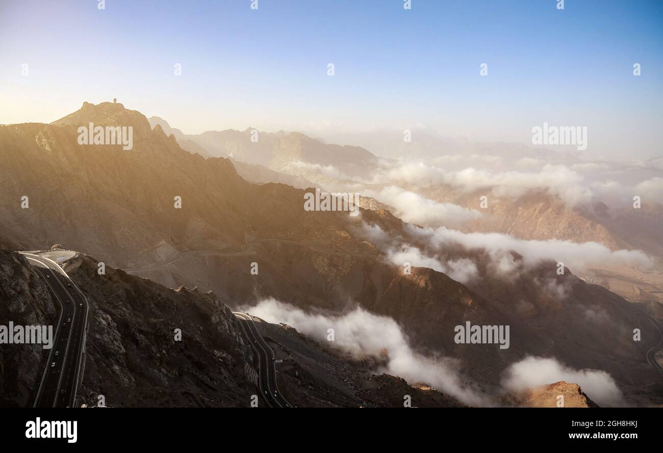 La montagne Al hada dans la ville de Taif, KSA Banque D'Images