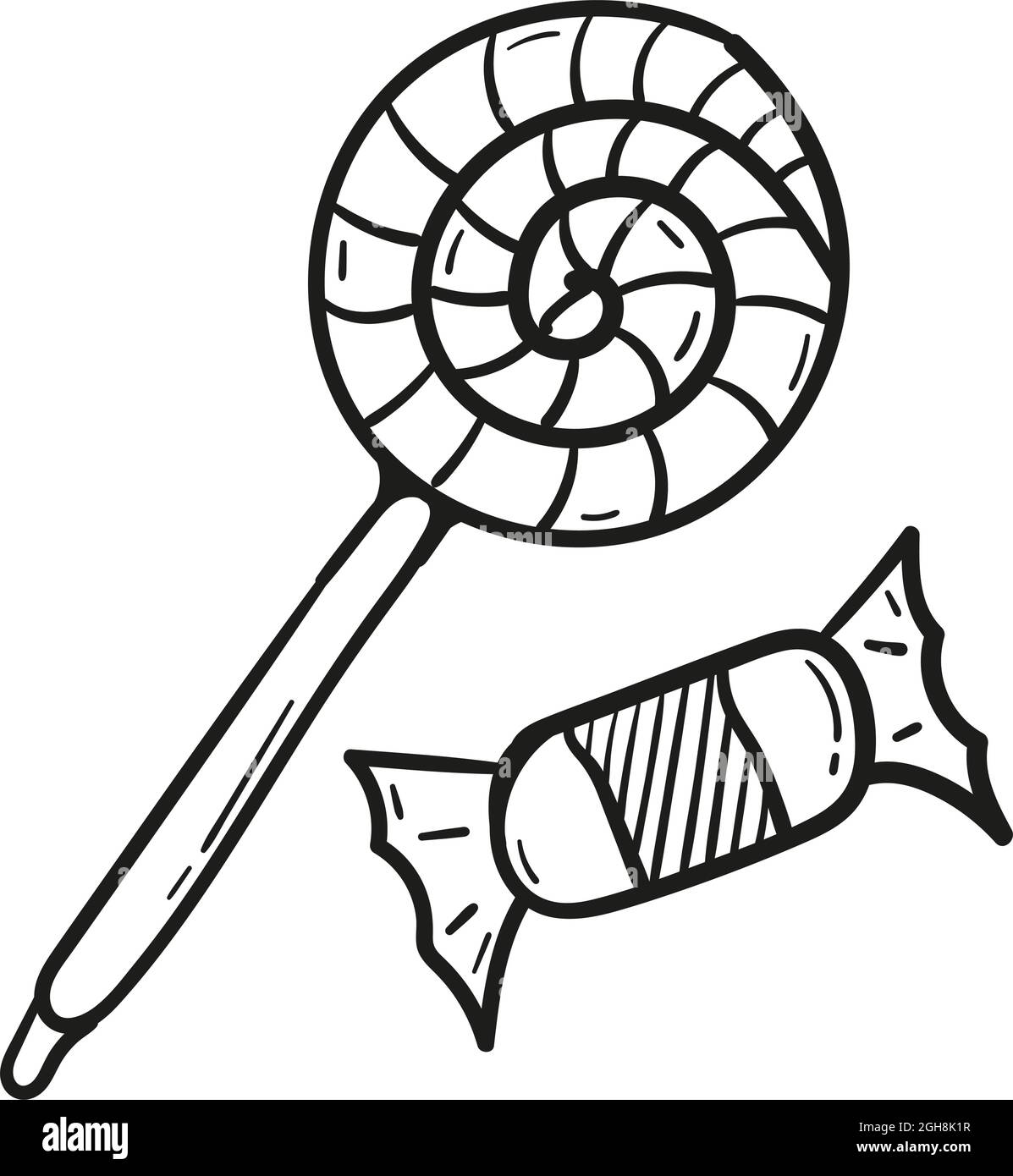Icône en forme de caniche dessinée à la main isolée. Illustration de Vecteur
