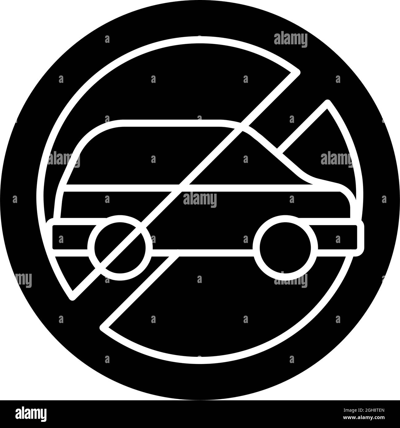 Pas d'utilisation lors de la conduite de glyphe noir icône d'étiquette manuelle Illustration de Vecteur