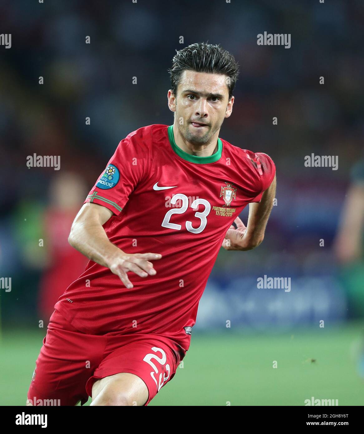 Portugals Helder Postiga en action pendant l'Euro 2012 Portugal / pays-Bas,  Stade Metalist, Kharkiv, 17 juin 2012 Photo Stock - Alamy