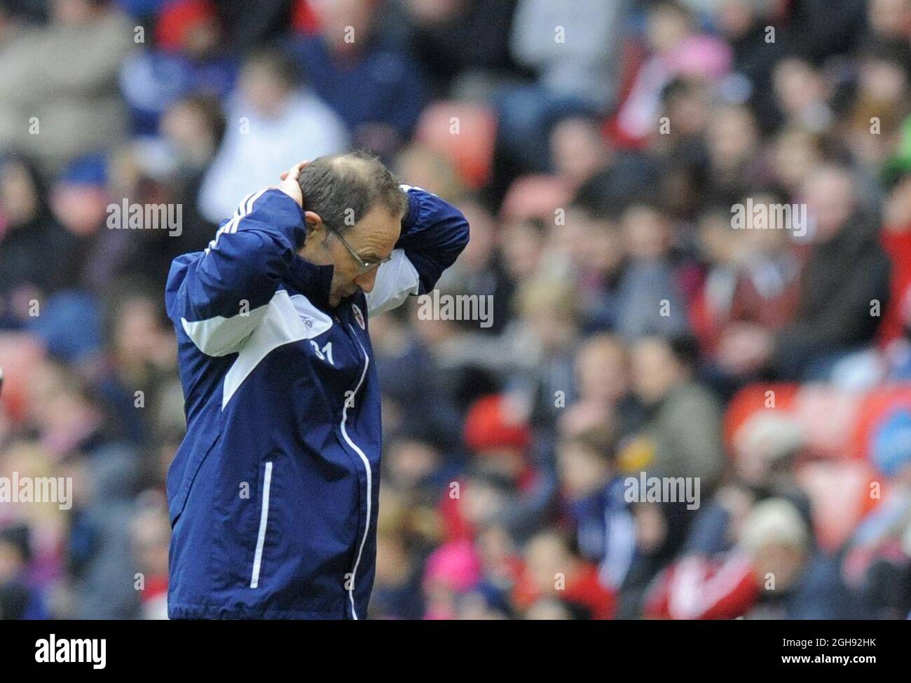 Martin O'Neill, directeur de Sunderland, lors de la Barclays Premier League entre Sunderland et Norwich City, au stade de Light de Sunderland, le 17 mars 2013. Banque D'Images