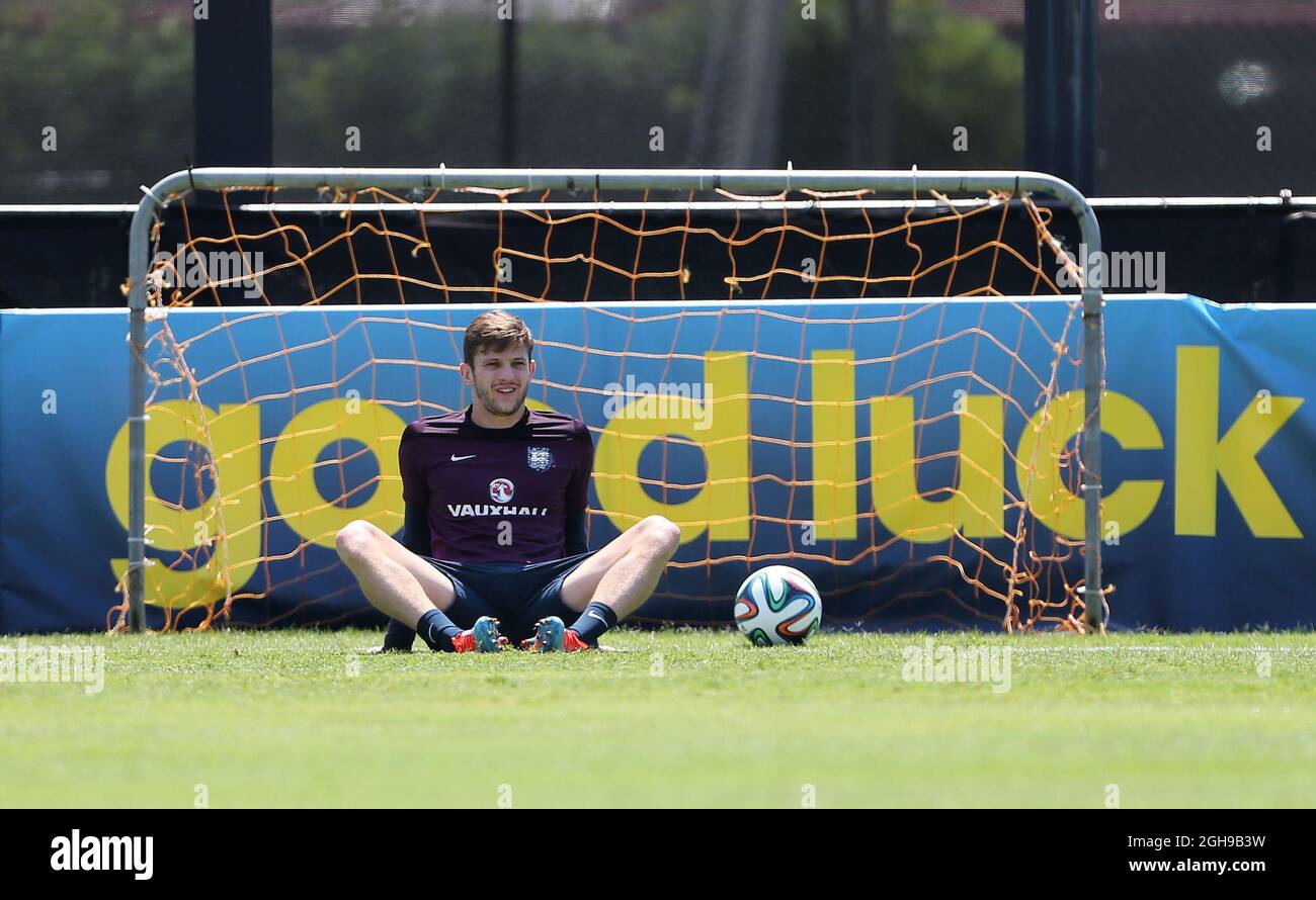 Adam Lalluana, de l'Angleterre, lors de la séance d'entraînement en Angleterre pour la coupe du monde à venir à l'Université Barry à Miami, en Floride, le vendredi 6 juin 2014 Banque D'Images