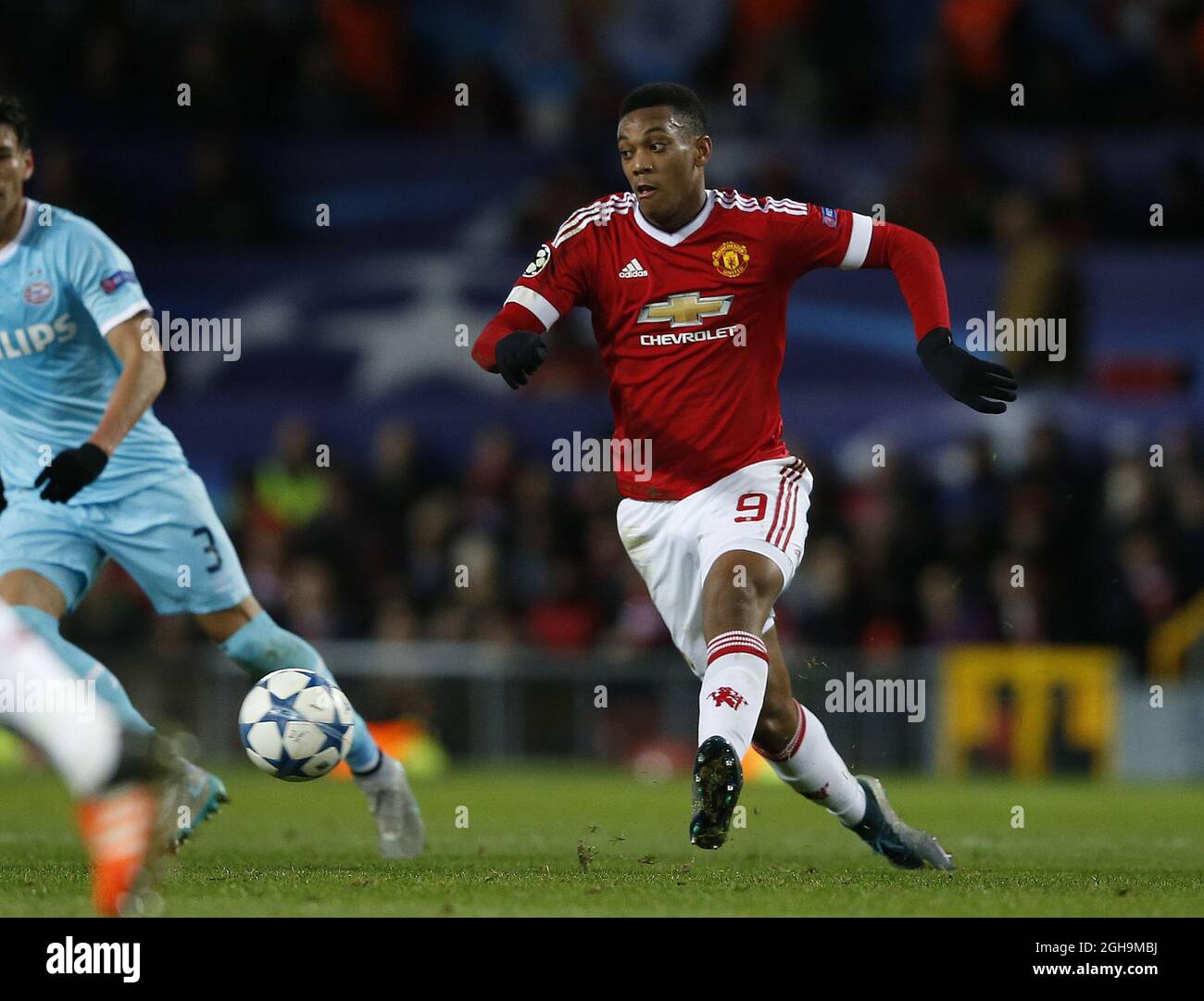 Image #: 41143789 25 novembre 2015 - Manchester, Royaume-Uni - Anthony Martial de Manchester United - UEFA Champions League Group B - Manchester Utd vs PSV Eindhoven - Old Trafford Stadium - Manchester - Angleterre - 25 novembre 2015 - pic Simon BellisCSM Banque D'Images