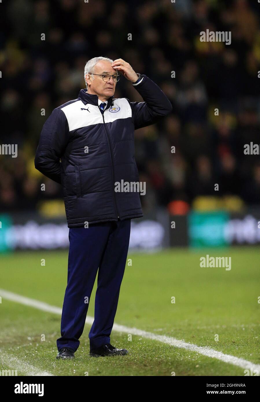 Claudio Ranieri de Leicester City en action pendant le match de la Barclays Premier League sur Vicarage Road. Le crédit photo doit être lu : David Klein/Sportimage via PA Images Banque D'Images