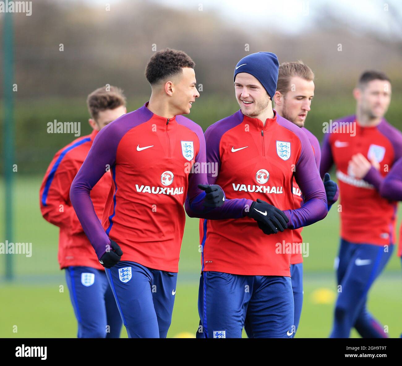 Angleterre DELE Alli et Eric Dier pendant la formation au centre de formation de Tottenham Hotspur. Le crédit photo doit être lu : David Klein/Sportimage via PA Images Banque D'Images