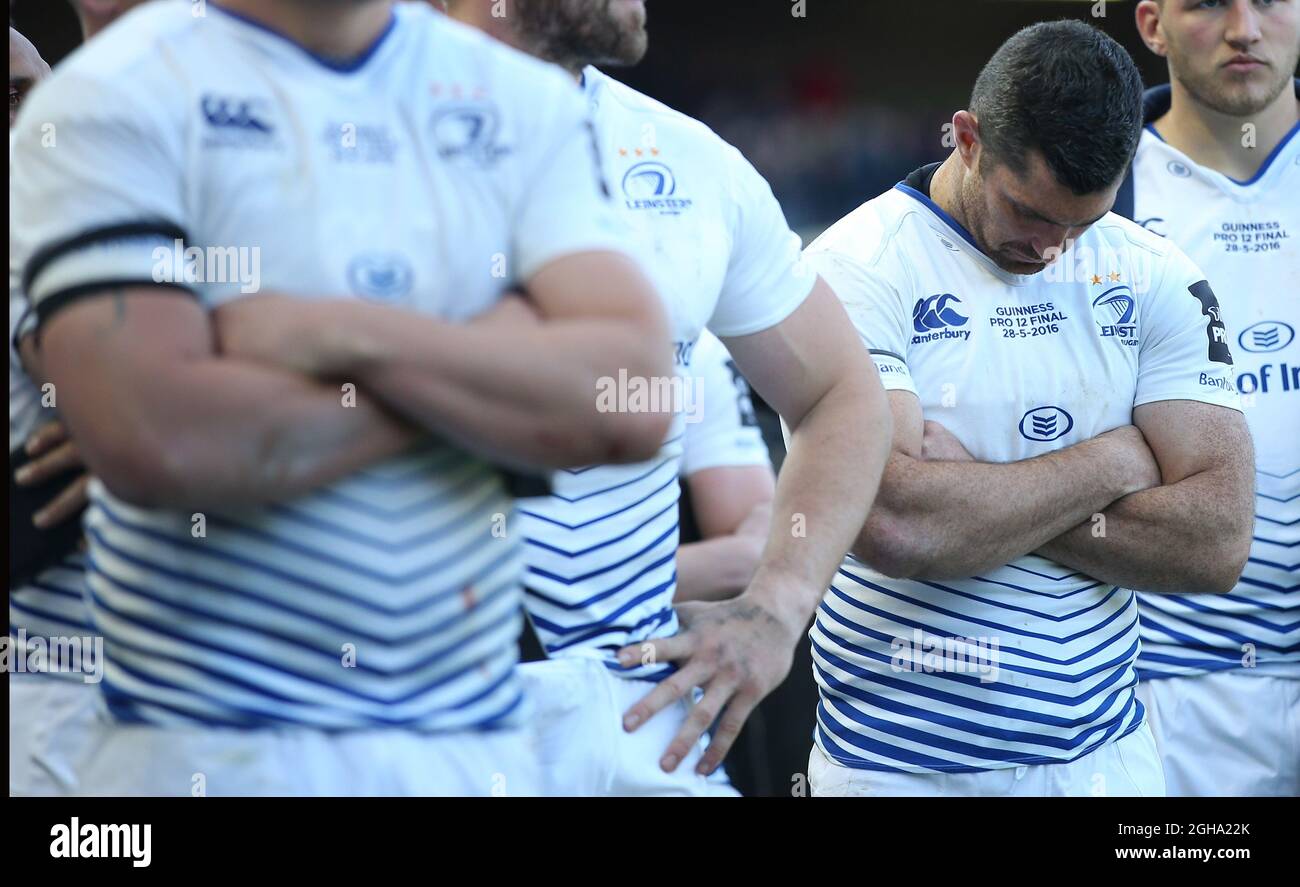 Rob Kearney, de Leinster, a été abattu après avoir perdu le match de finale Guinness Pro12 au stade BT Murrayfield, à Édimbourg. Le crédit photo devrait se lire comme suit : Lynne Cameron/Sportimage via PA Images Banque D'Images