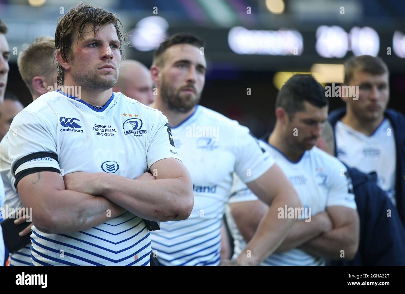 Jamie Heslip de Leinster a été abattu après avoir perdu le match de finale Guinness Pro12 au stade BT Murrayfield, à Édimbourg. Le crédit photo devrait se lire comme suit : Lynne Cameron/Sportimage via PA Images Banque D'Images
