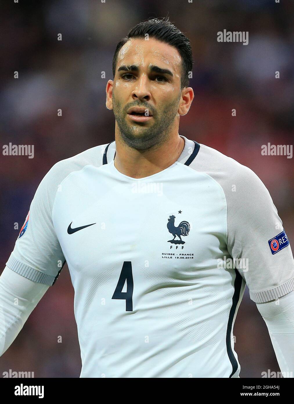 Adil Rami de France lors du Championnat d'Europe de l'UEFA 2016 au Stade Pierre Mauroy, Lille. Date de la photo 19 juin 2016 pic David Klein/Sportimage via PA Images Banque D'Images