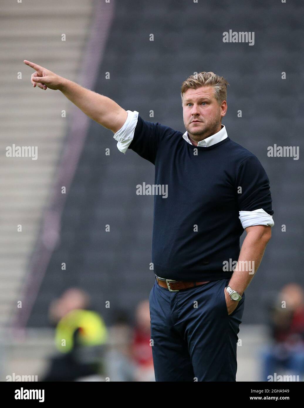 MK déonne Karl Robinson en action pendant le match amical d'avant-saison au stade MK , Milton Keynes. Date de la photo 26 juillet 2016 pic David Klein/Sportimage via PA Images Banque D'Images