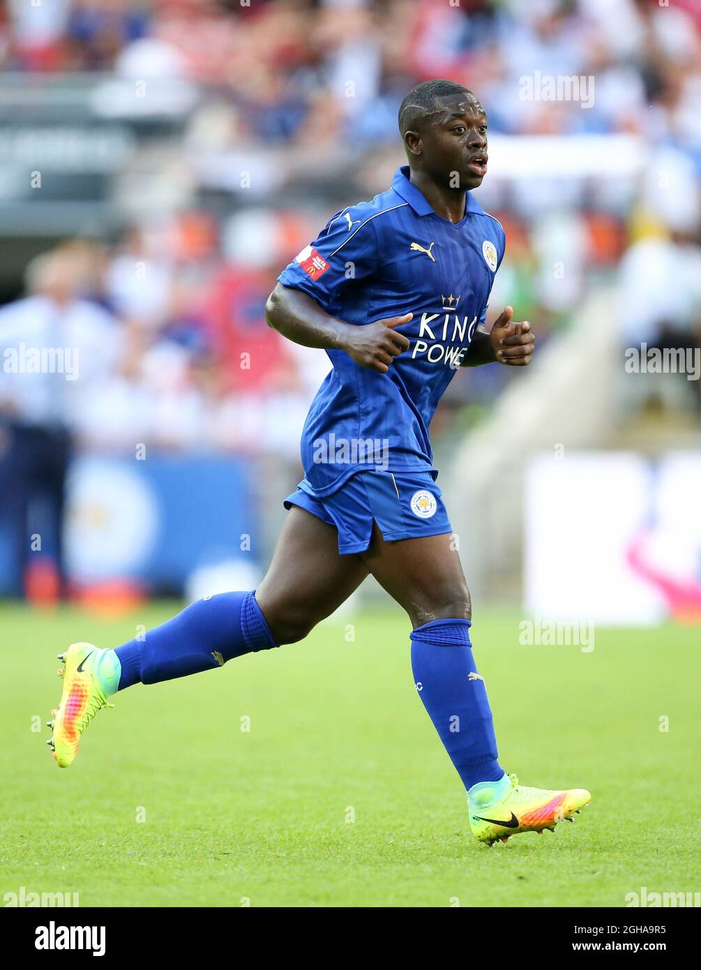 Nampalys Mendy de Leicester en action lors du match du FA Community Shield au stade Wembley, Londres. Date de la photo 7 août 2016 pic David Klein/Sportimage via PA Images Banque D'Images